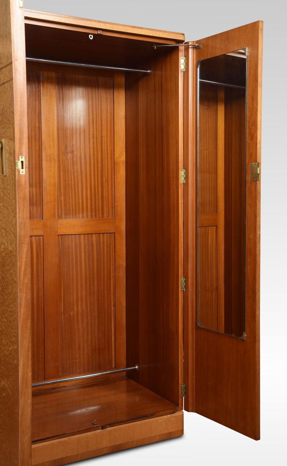 20th Century Pair of Art Deco Two Door Wardrobes