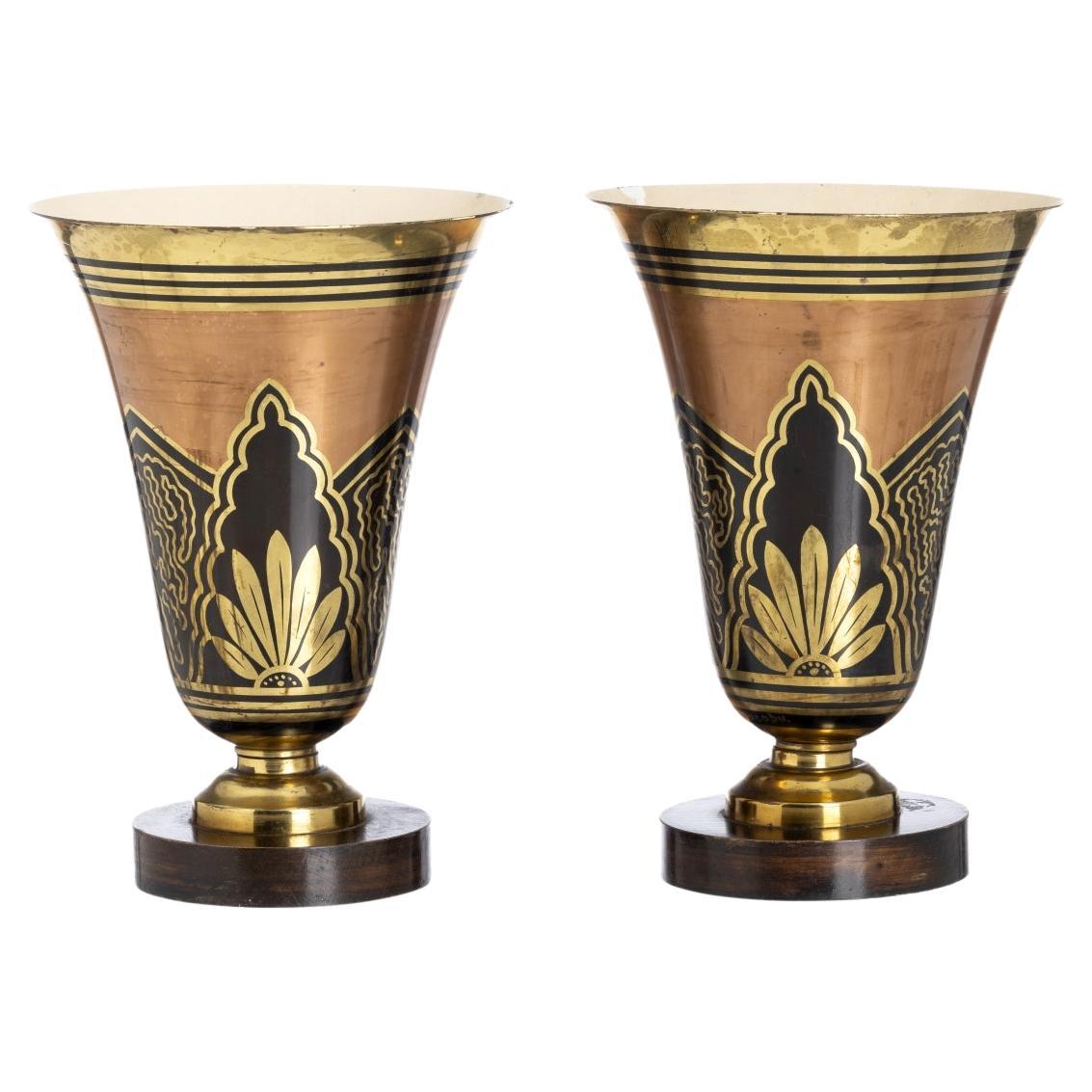 Pair Of Art Deco Vases - A. Ducobo (Signed)