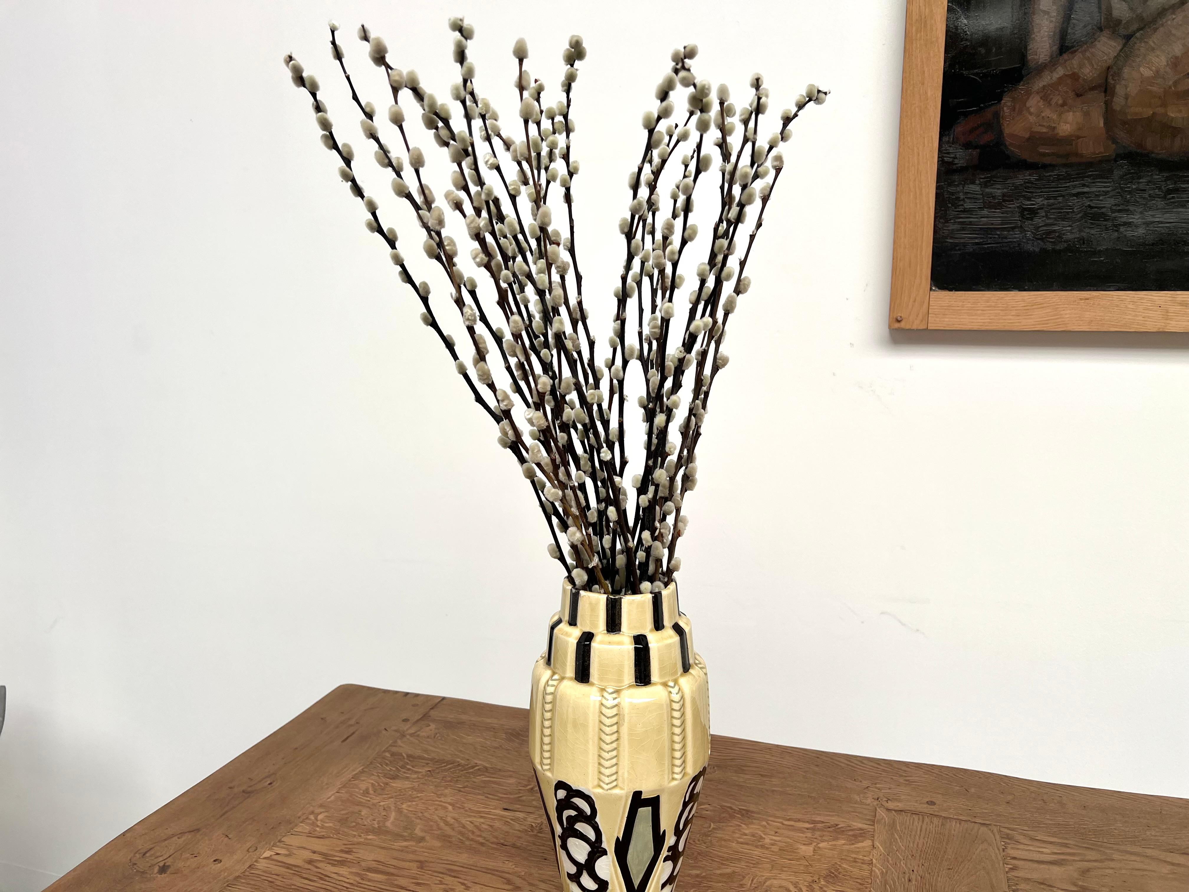 Pareja de Jarrones Art Decó de Orchies - Cerámica esmaltada, Francia, hacia 1930 Cerámico en venta