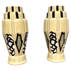 Pair of Art Deco Vases by Orchies – Glazed Ceramic, France, circa 1930