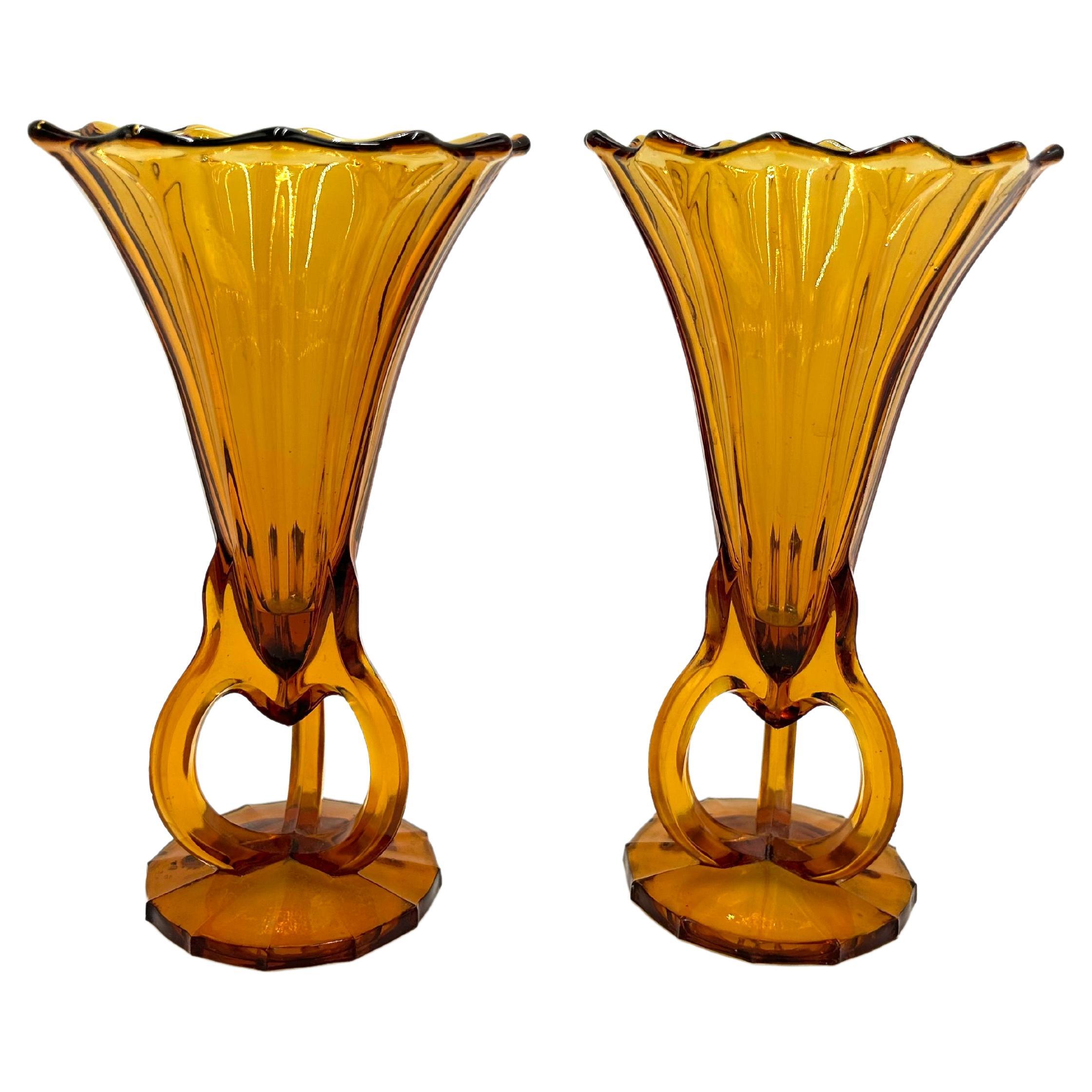 Pair of Art Deco Vases, Czech Republic, 1930s