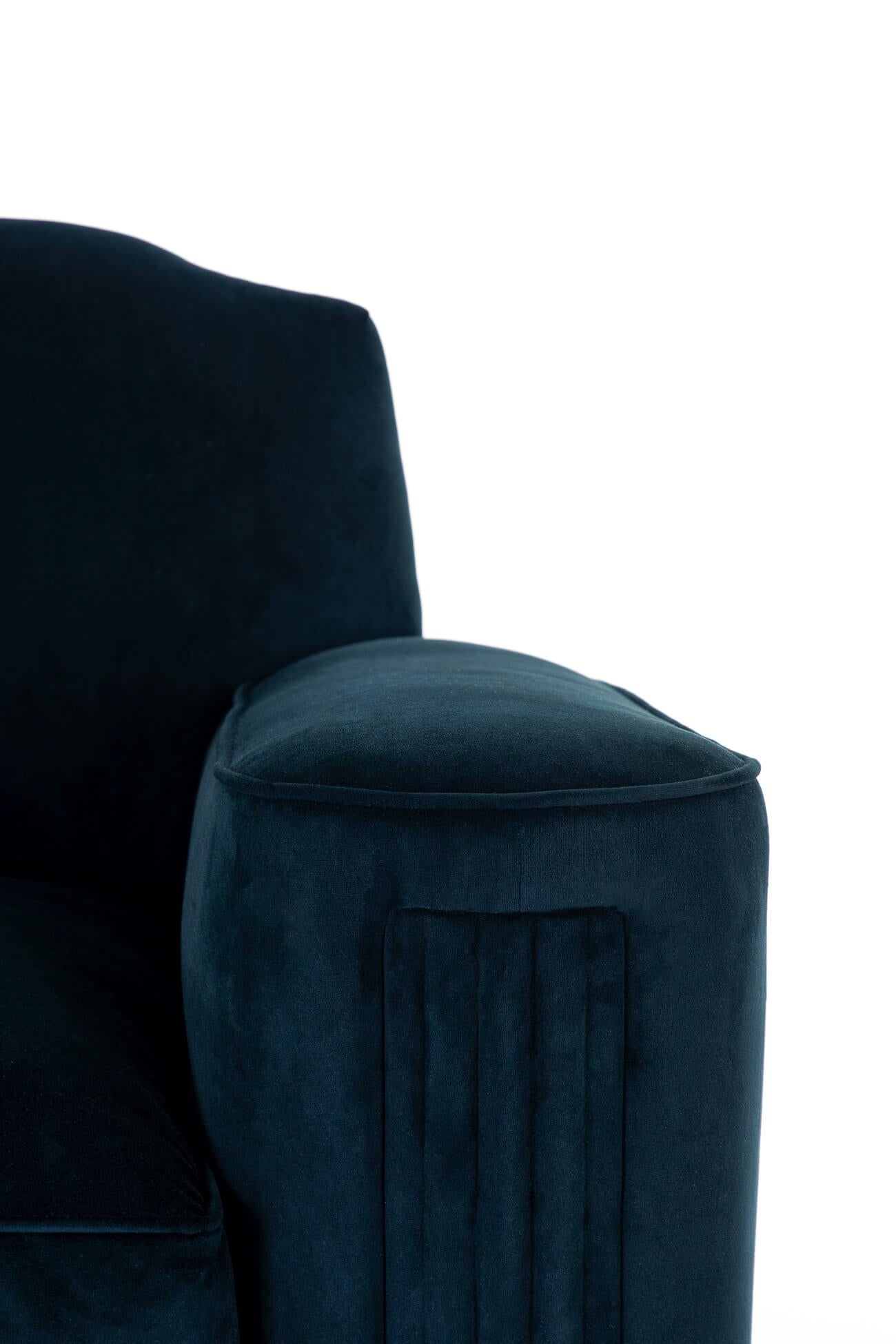 20ième siècle Paire de fauteuils en velours Art Déco en vente