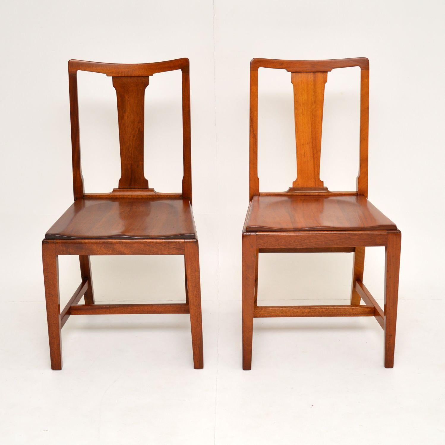 Pair of Art Deco Vintage Solid Mahogany Side Chairs 6