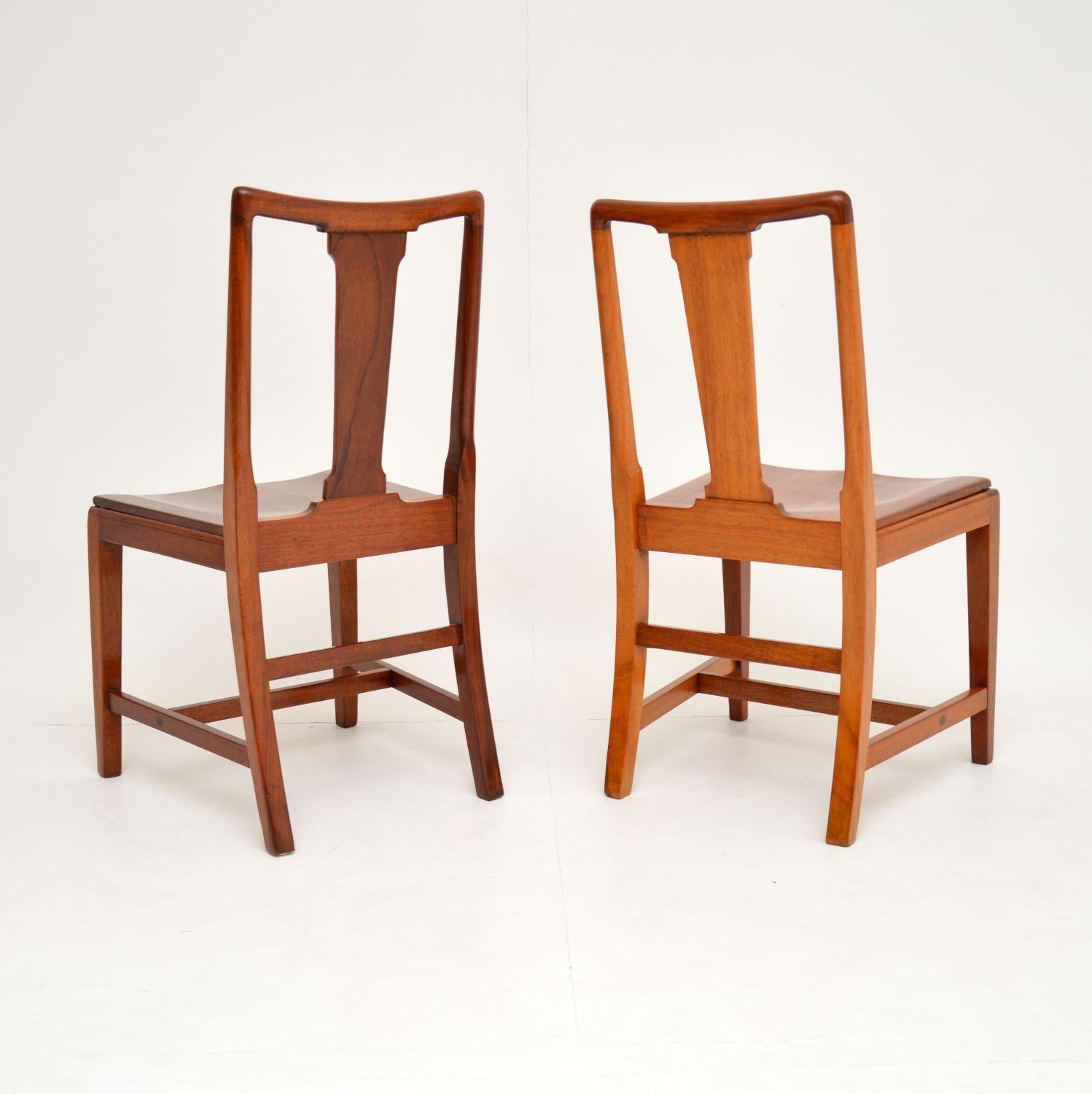 Pair of Art Deco Vintage Solid Mahogany Side Chairs 2