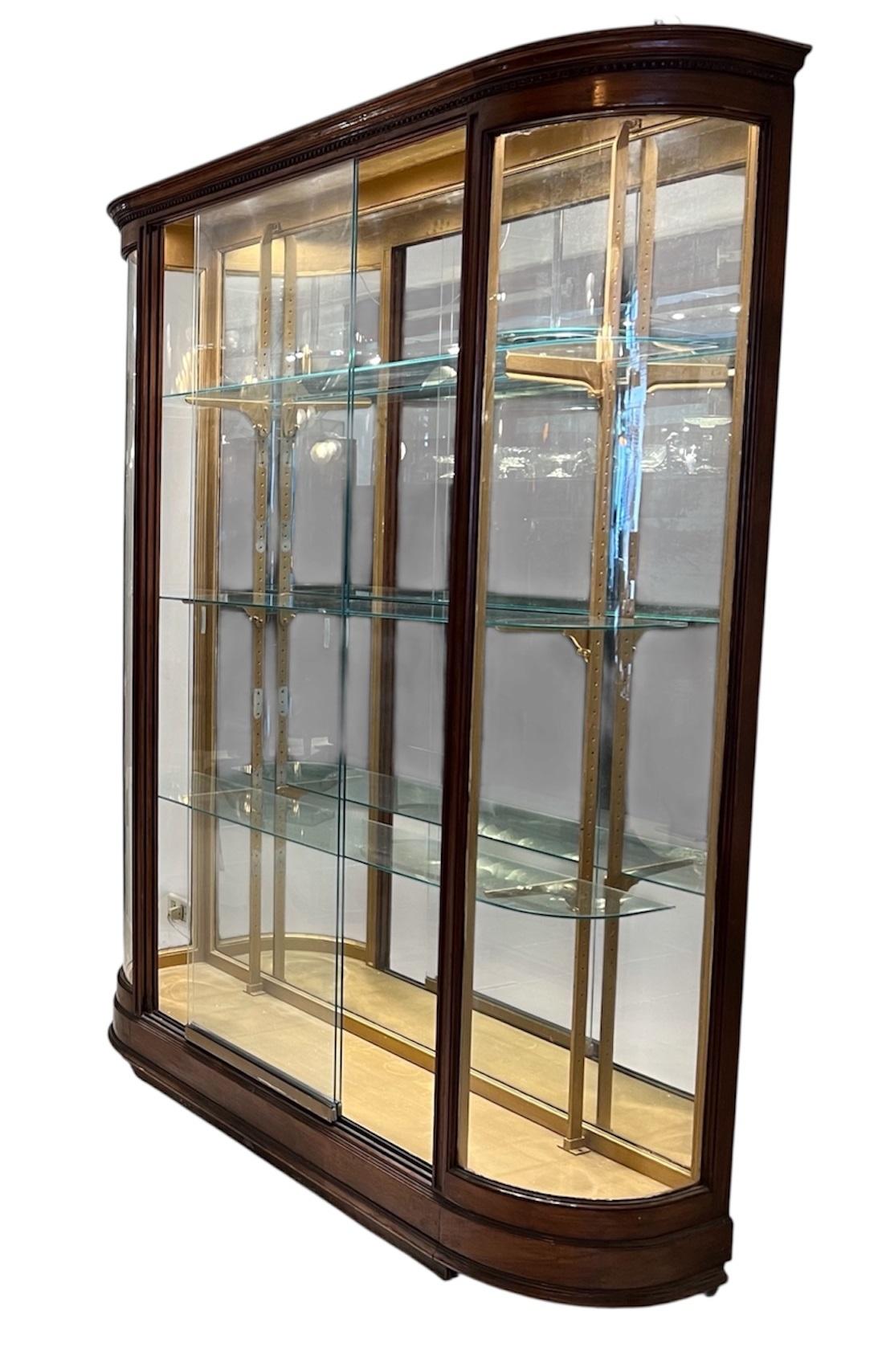 Pareja de Vitrinas Art Decó, 1930, Francesas, Materiales: Madera, Espejo y Cristal en venta 11