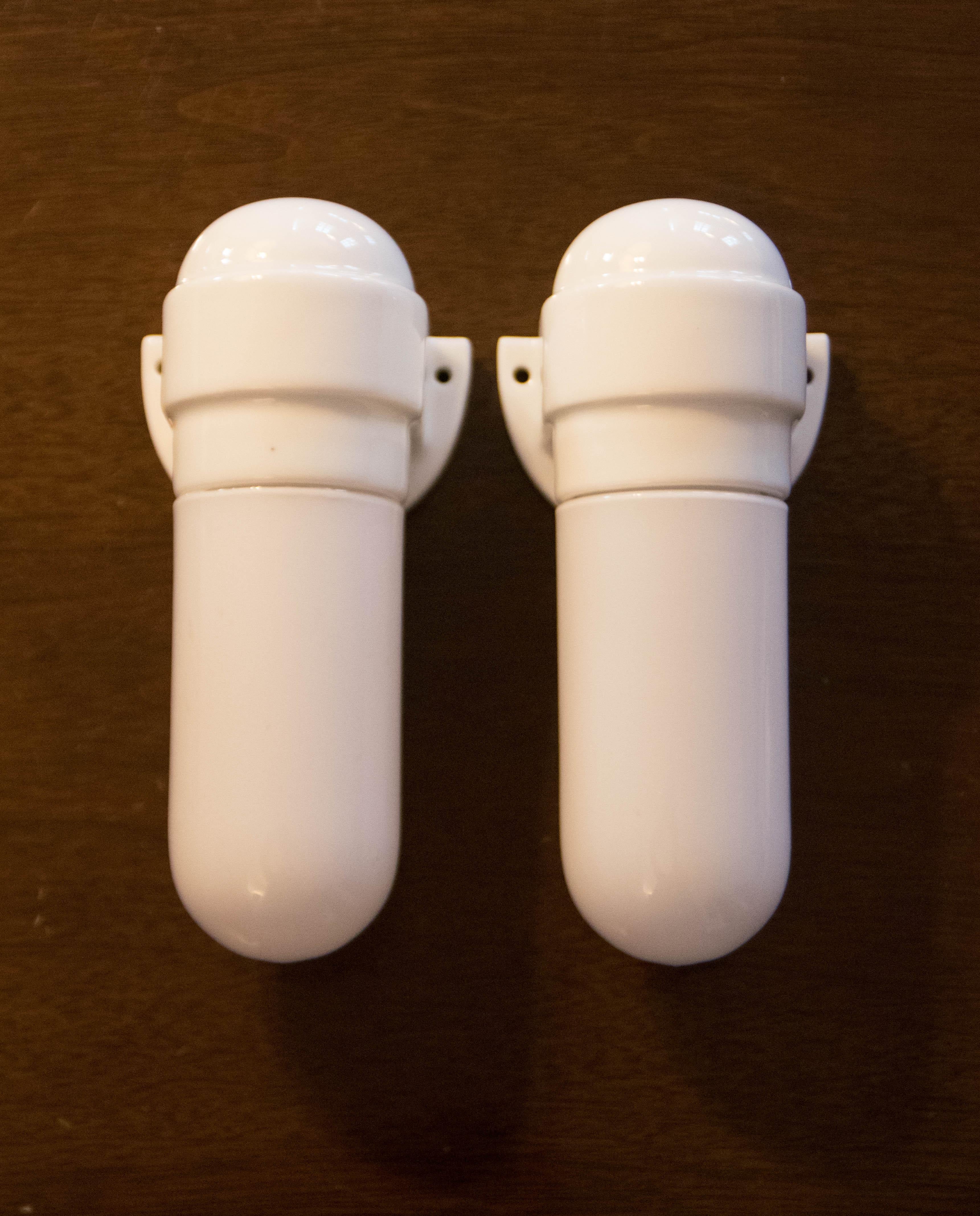 Porcelain Pair of Art Deco Wall Lamps, 1930 For Sale