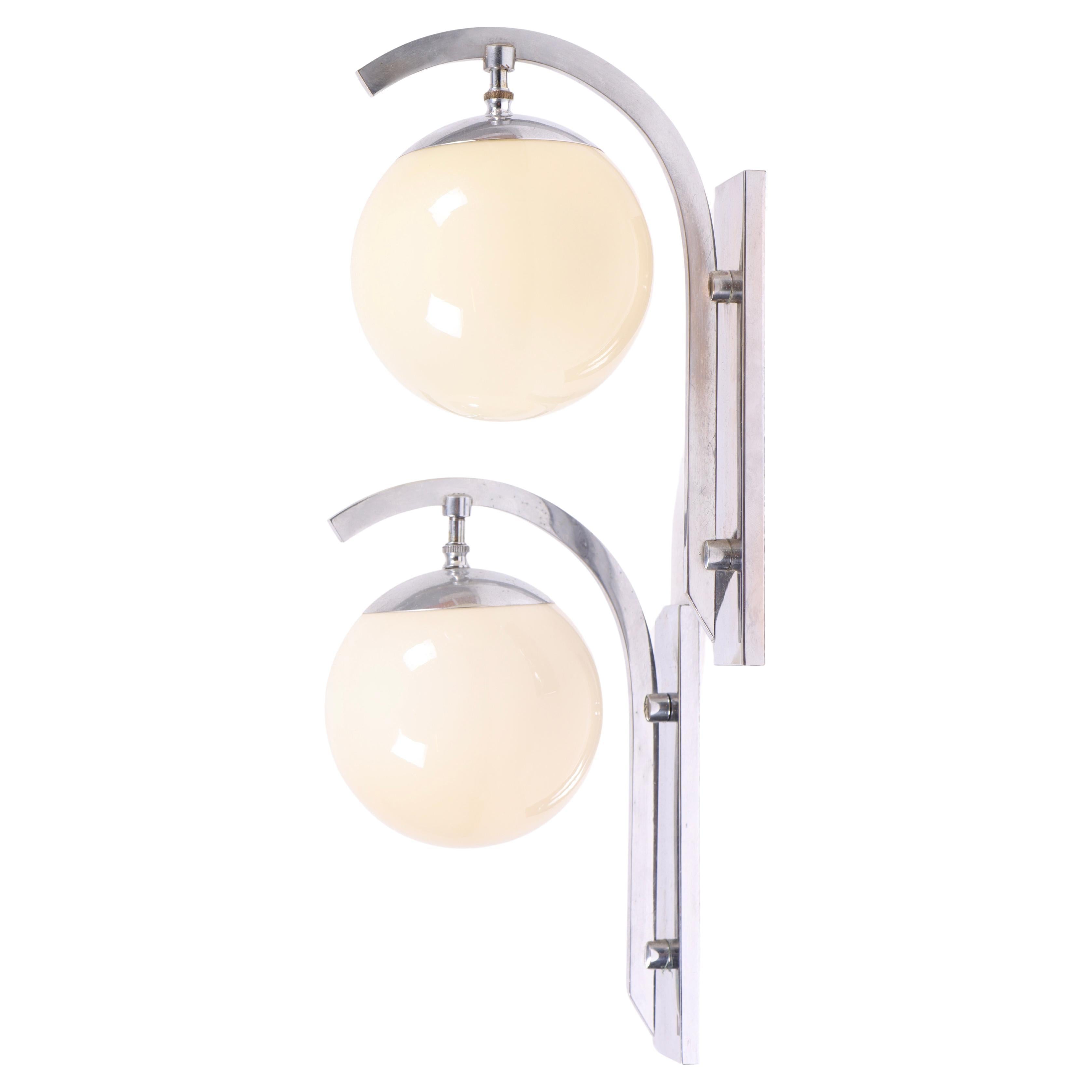 Pair of Art Deco Wall Lamps, Made in Denmark, 1930s For Sale
