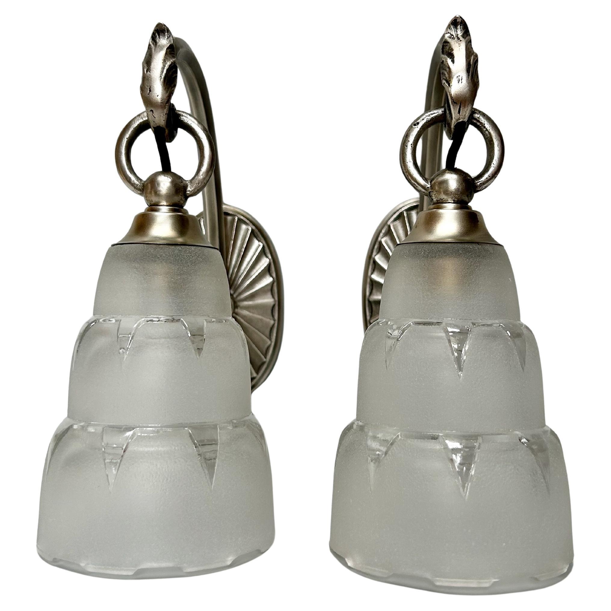 Paire d'appliques Wall&Deco circa 1940 en vente
