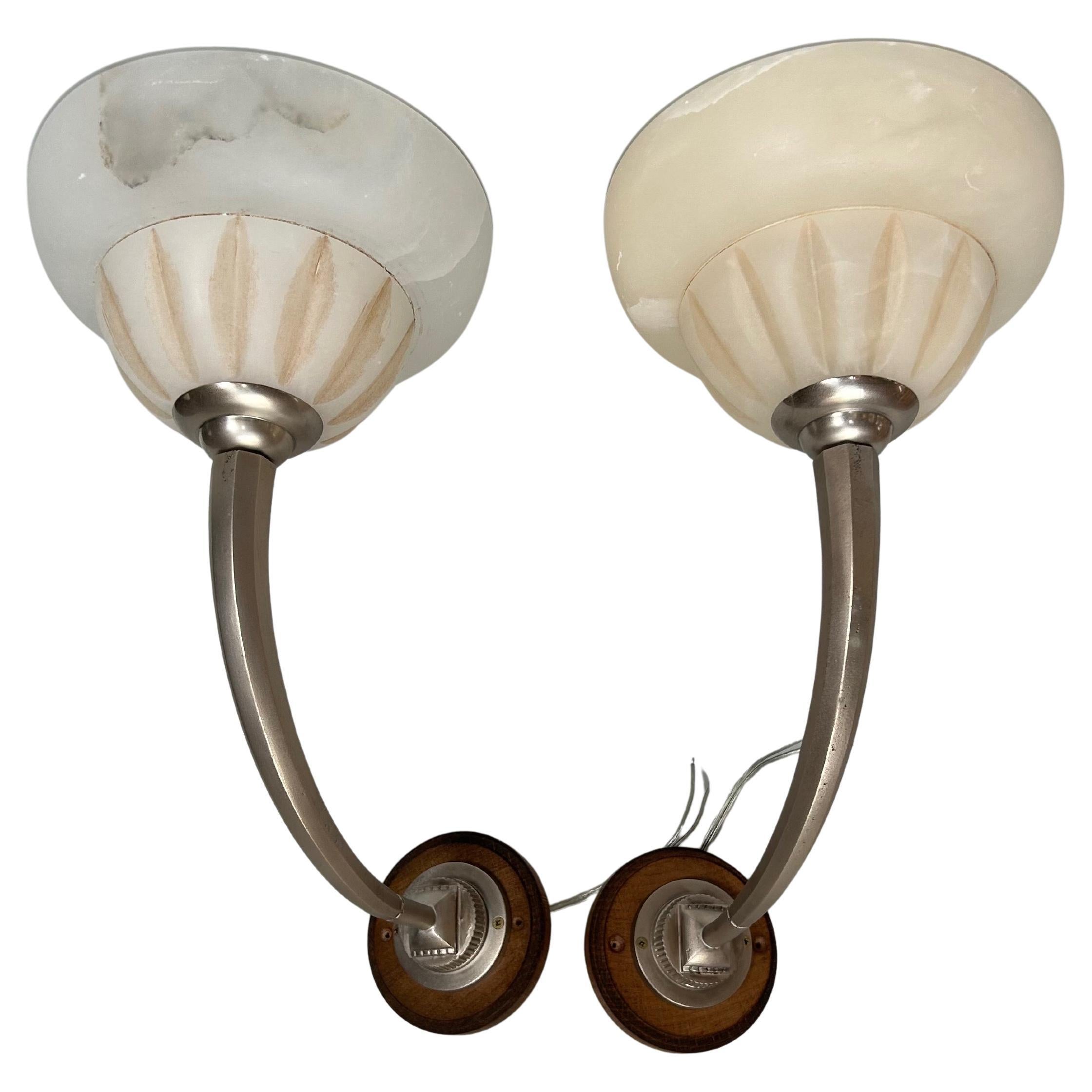 Pair of Art Deco wall lights For Sale