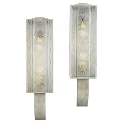 Pair of Art Deco wall lights or sconces signed by Hettier & Vincent 1925