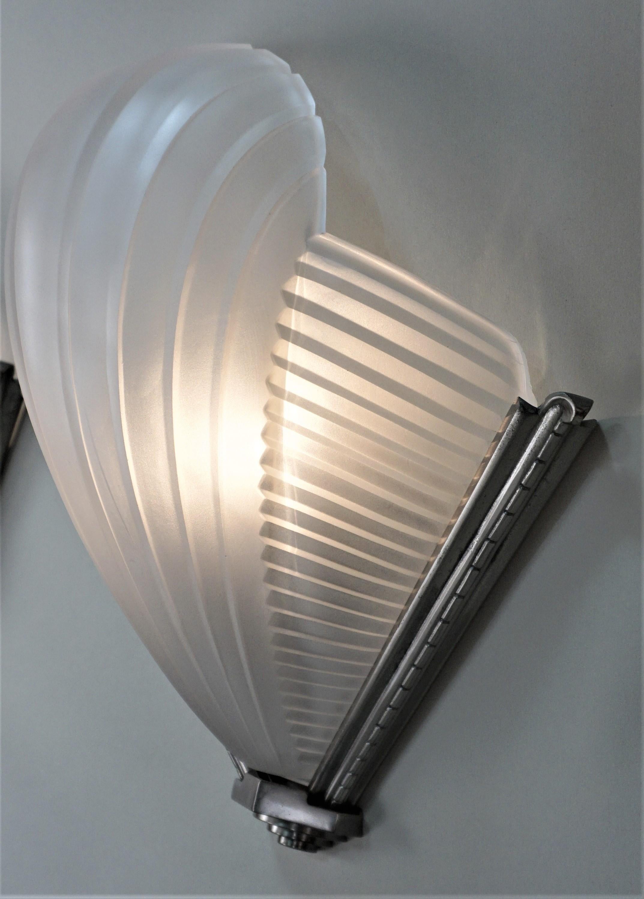 French Pair of Art Deco Wall Sconces by Atelier Petite