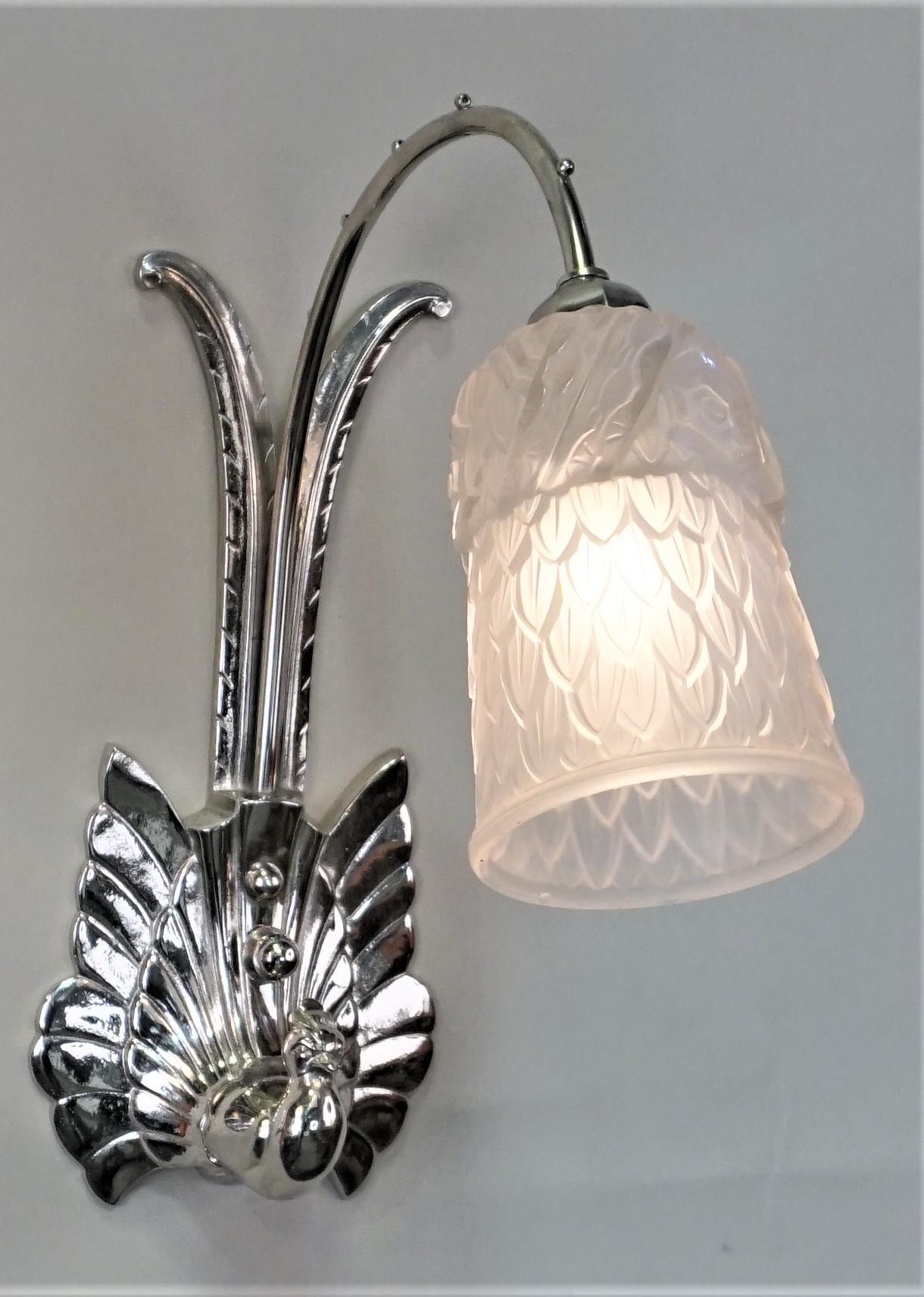Pair of Art Deco Wall Sconces by Charles Schneider In Good Condition In Fairfax, VA