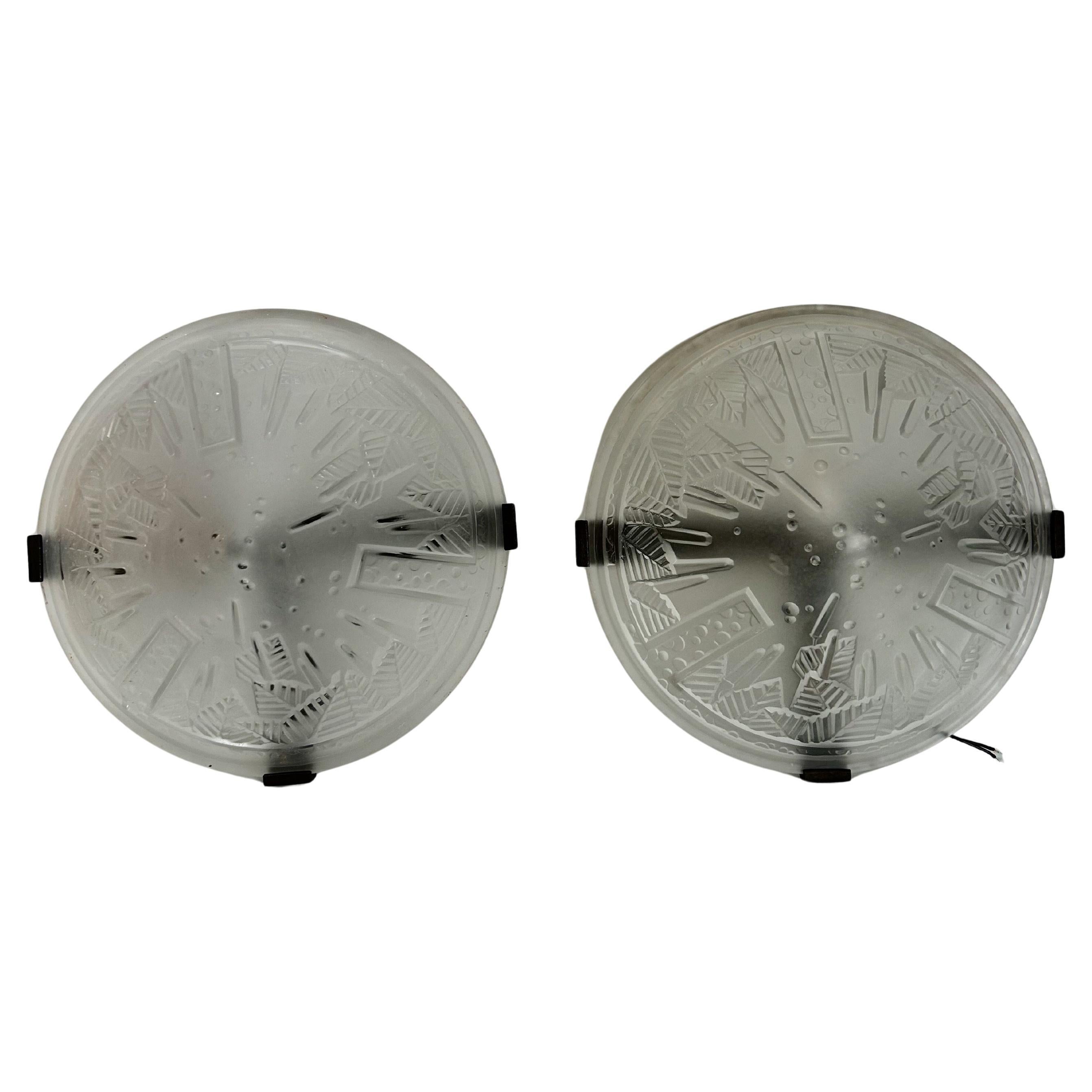 Pareja de apliques Art Déco de Muller Frères en venta