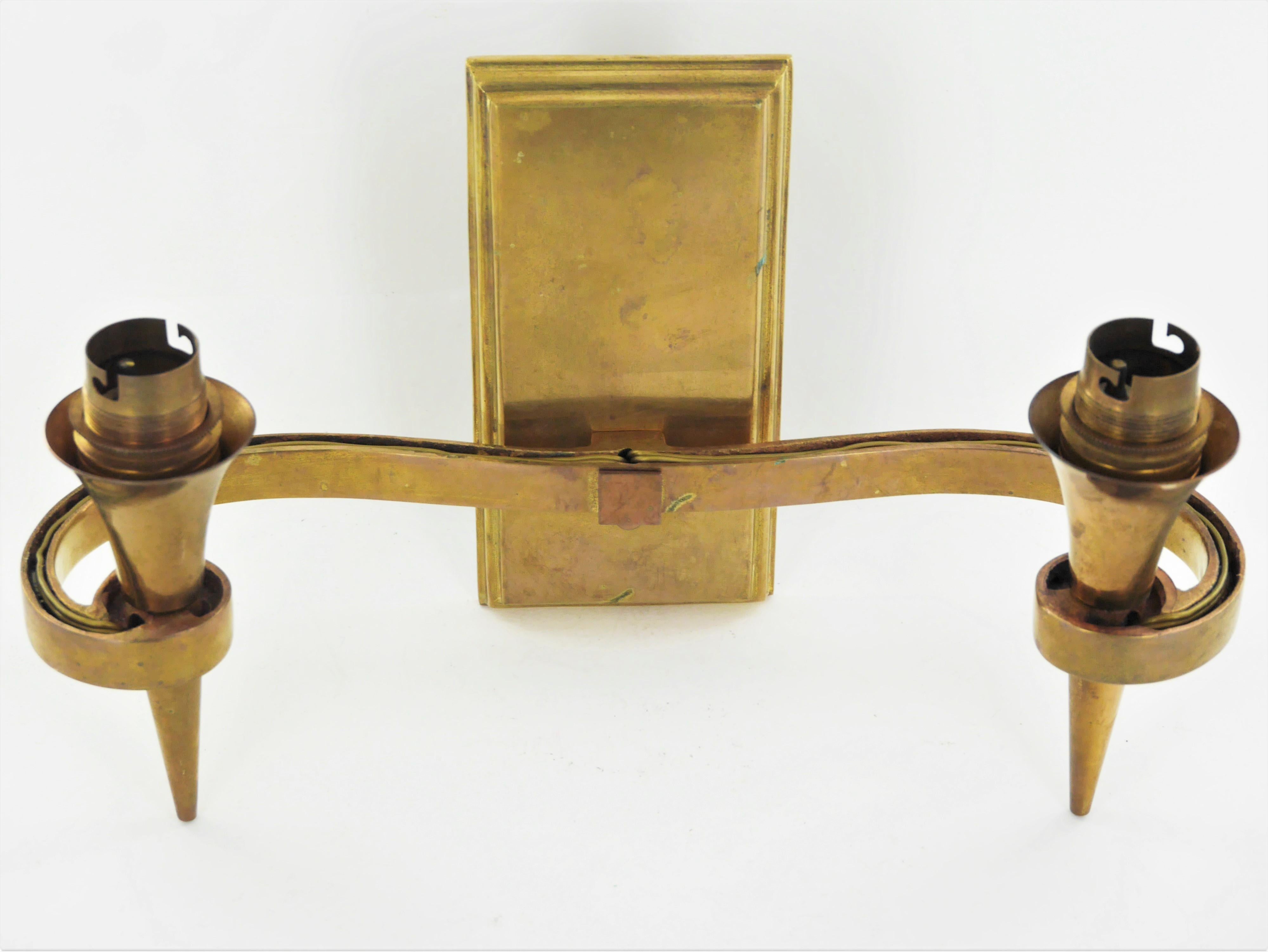 French Pair of Art Deco Wall Sconces For Sale