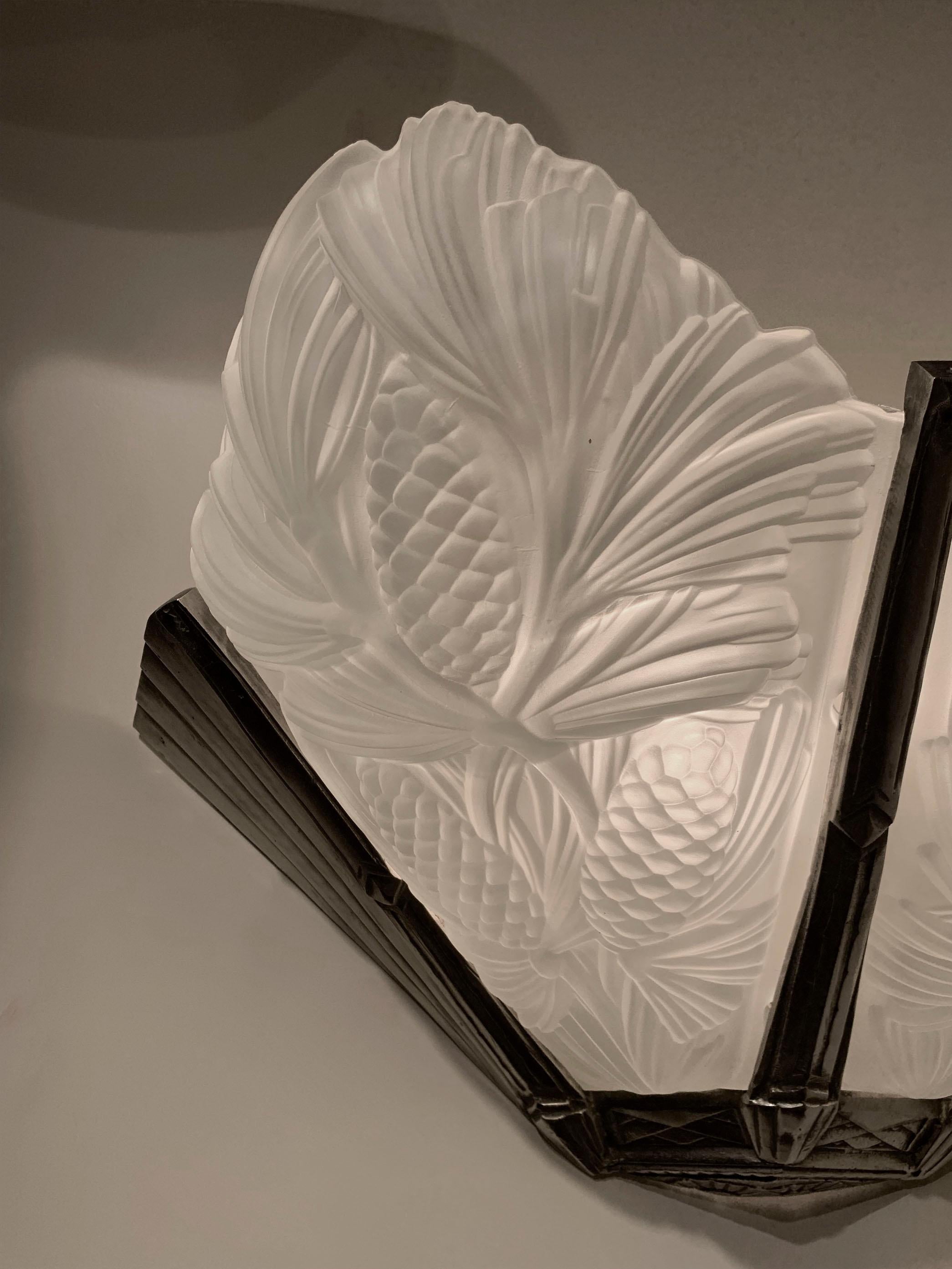 Coppia di lampade da parete Art Déco - Sabino - firmate 