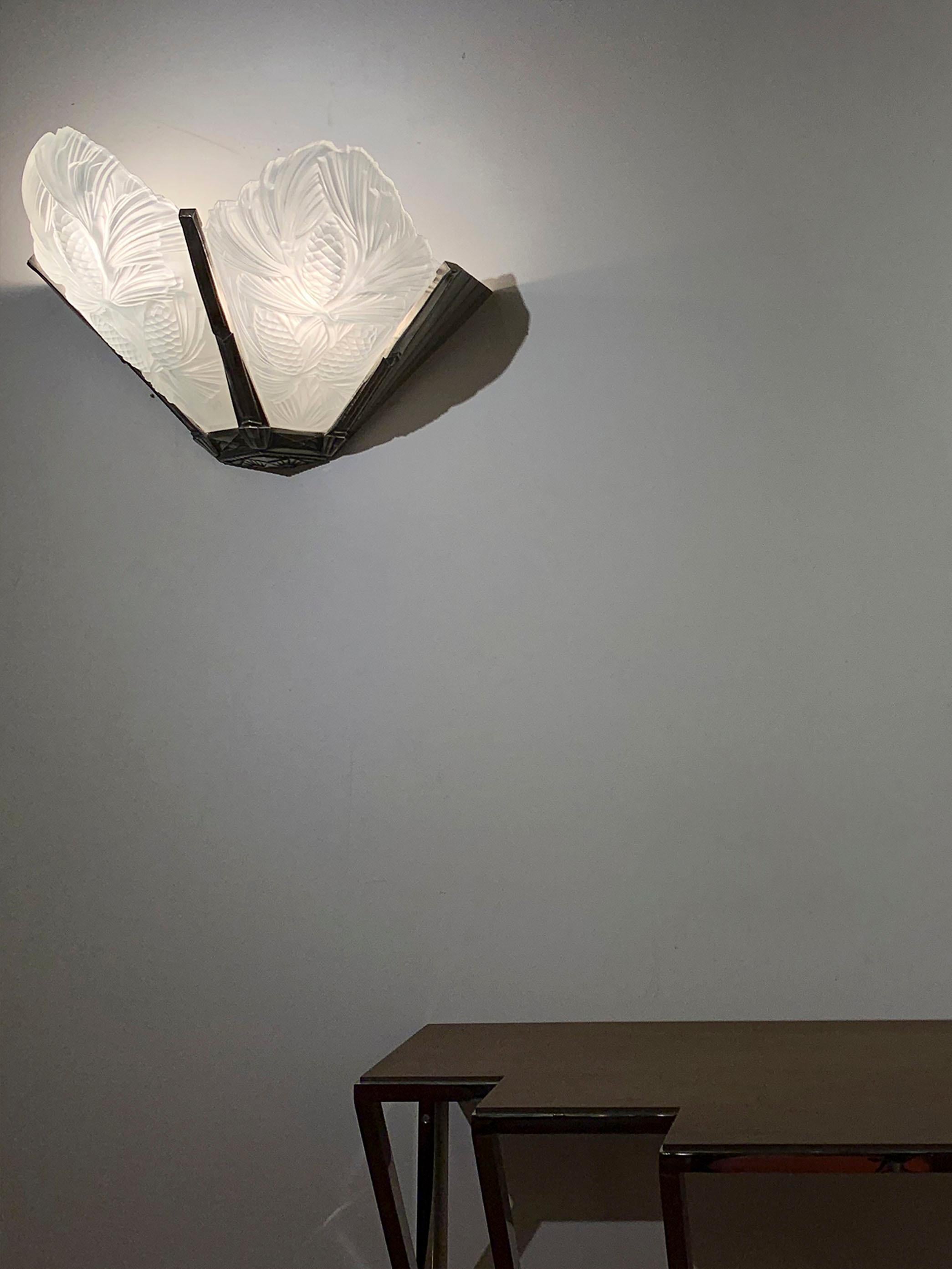 Coppia di lampade da parete Art Déco - Sabino - firmate 