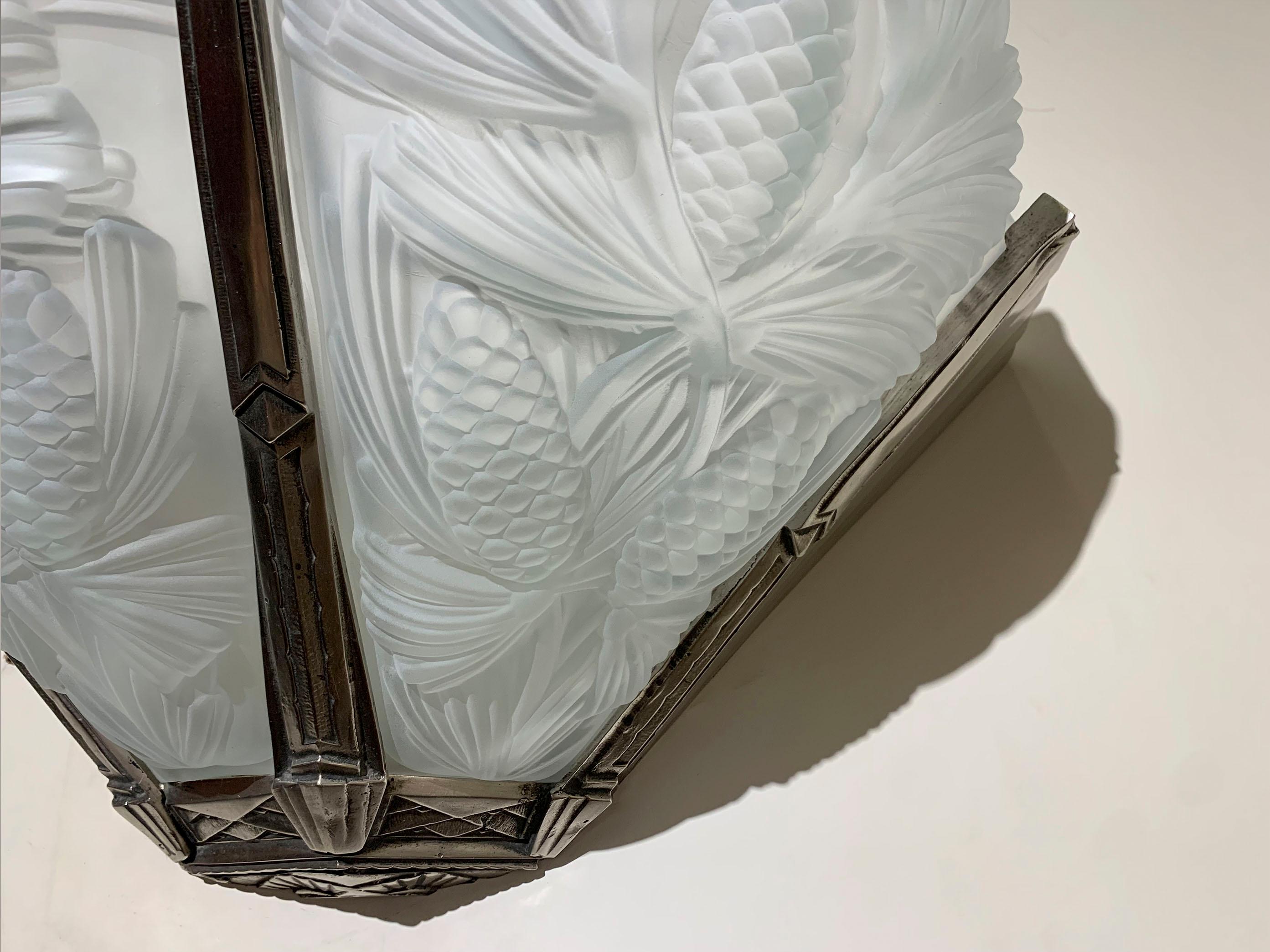 Satinato Coppia di lampade da parete Art Déco - Sabino - firmate 