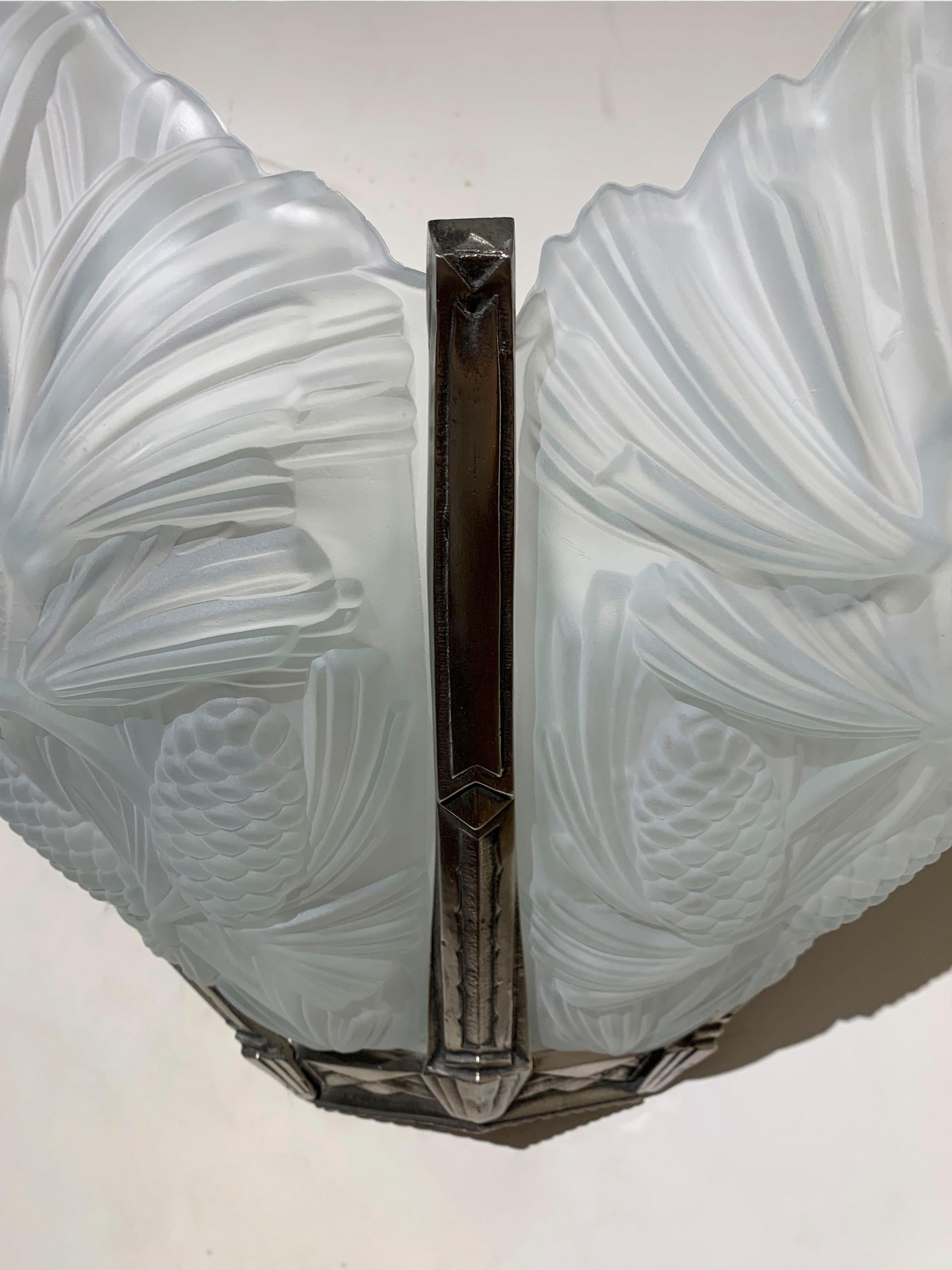 XX secolo Coppia di lampade da parete Art Déco - Sabino - firmate 