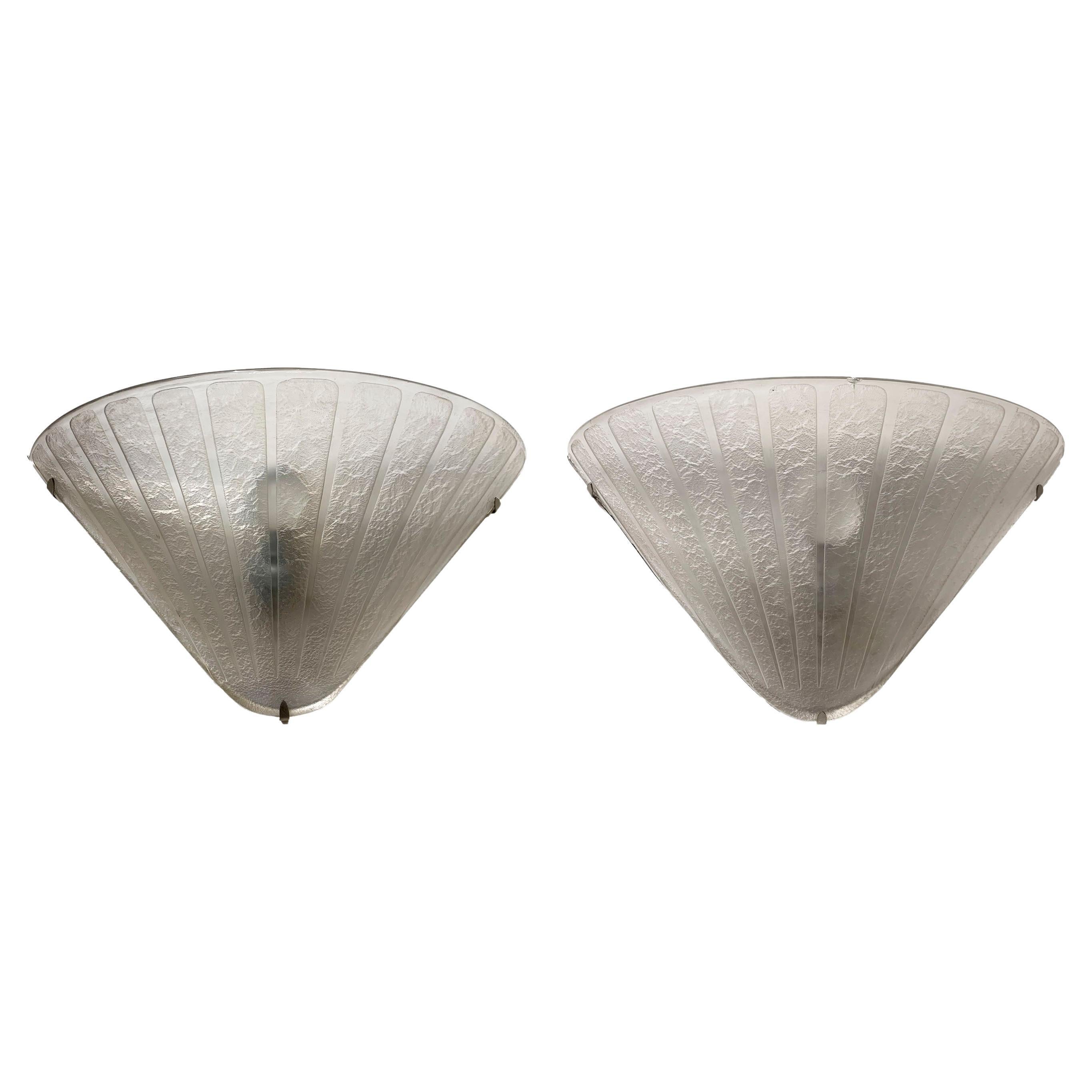 Pair of Art Deco Wall Sconces Signed " Daum Nancy France "