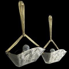 Pair of ART DECO wall sconces signed Noverdy, bronze, 1930s