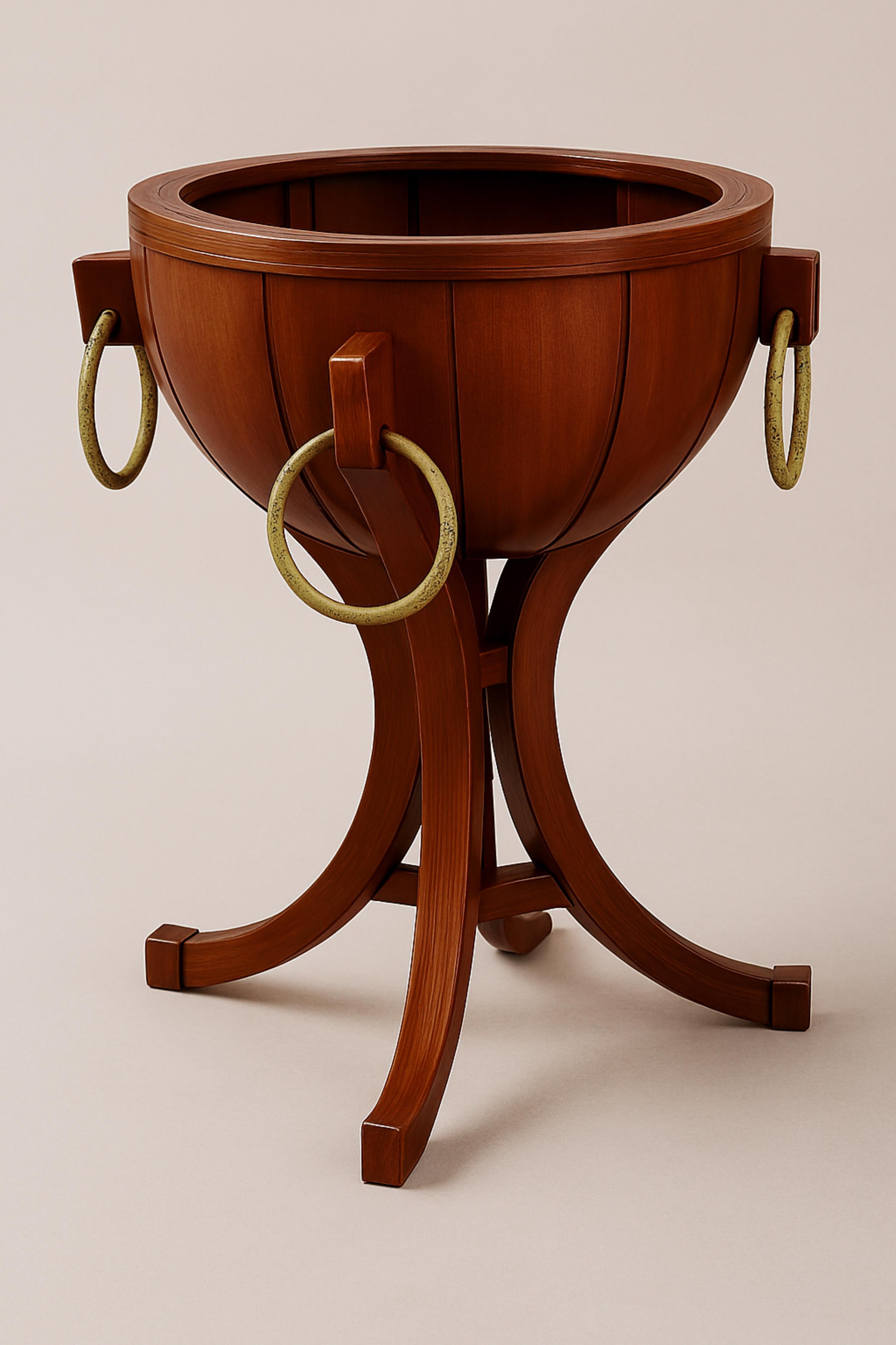 Paire de vases Art Déco en noyer, 20e siècle Bon état - En vente à Lisbon, PT