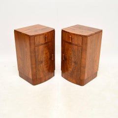 Pair of Art Deco Walnut Bedside Cabinets