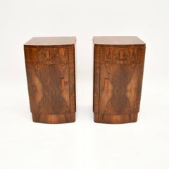 Pair of Art Deco Walnut Bedside Cabinets