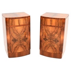 Paire de tables de chevet Art Déco en noyer