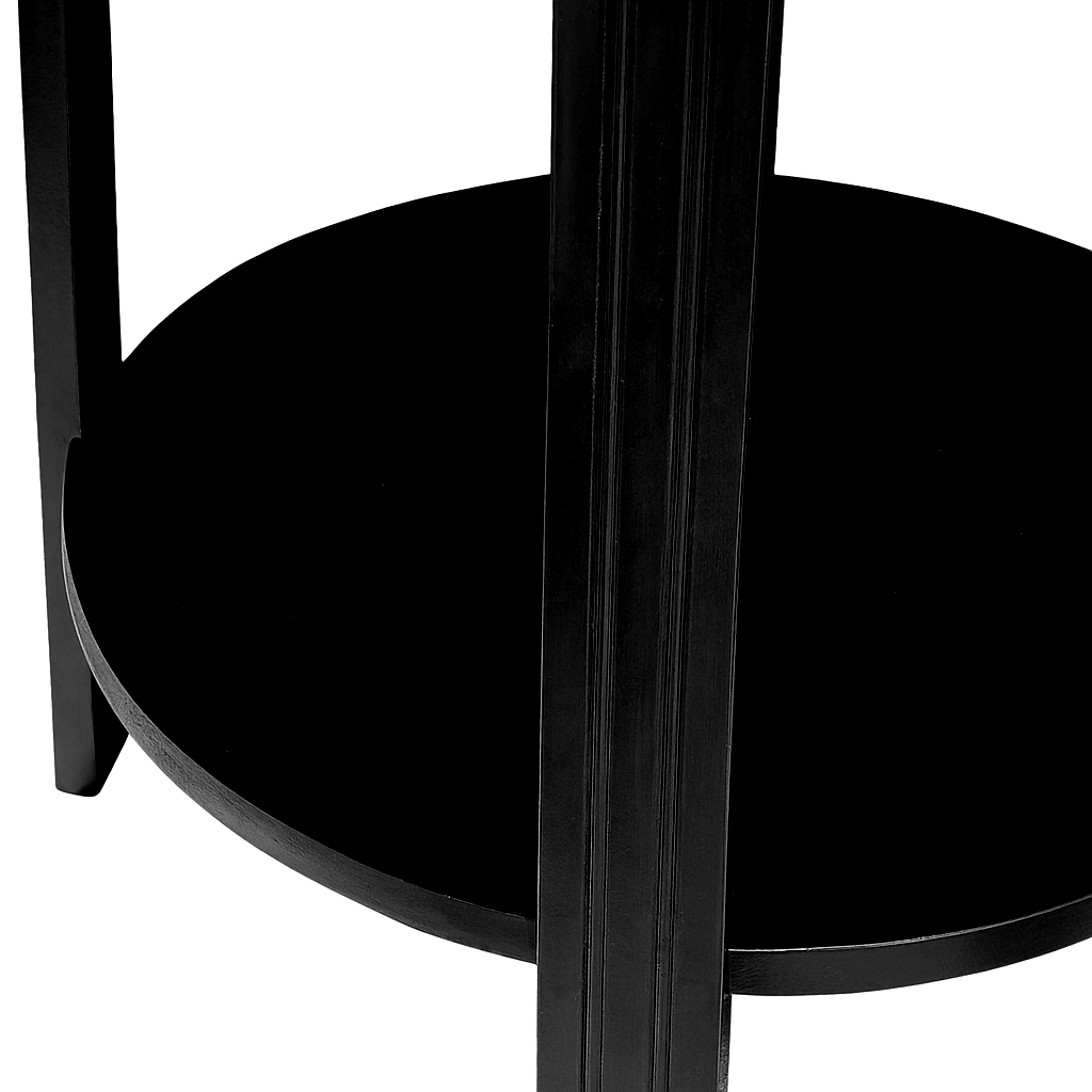 Pair Of Art Deco Walnut Black Lacquer Side Table, 20th Century For Sale 8