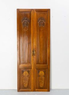 Pair of Art Deco Walnut Doors circa 1930