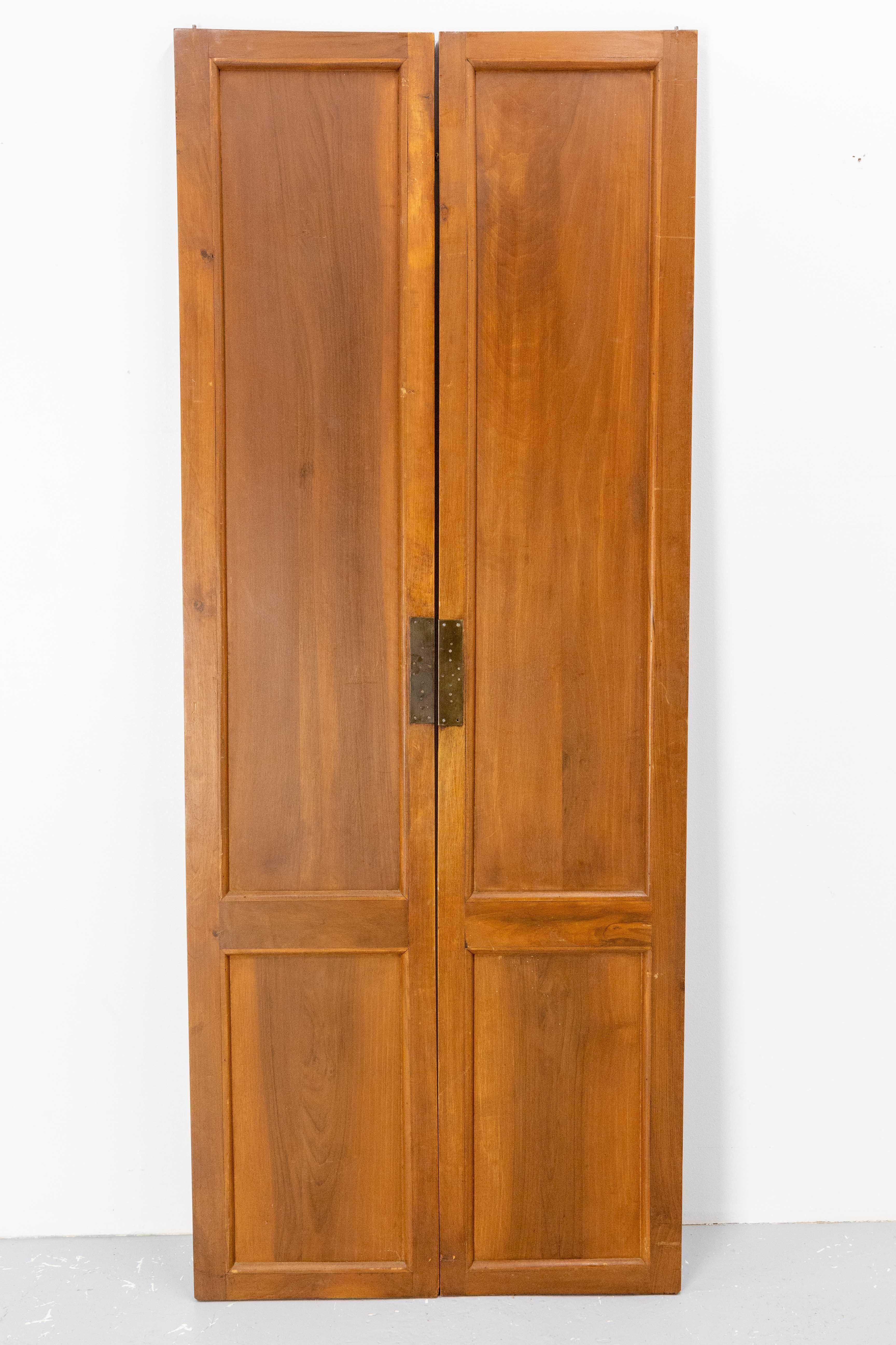 Pair of Art Deco Walnut Doors circa 1930 1