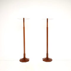 Coppia di lampade da terra in noce Art Déco