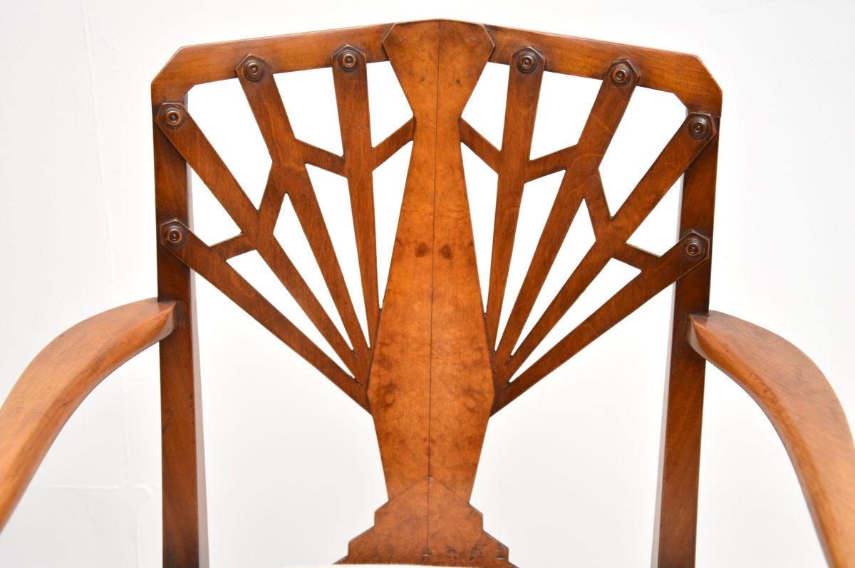 Paire de chaises d'appoint Art Déco en noyer Bon état - En vente à London, GB