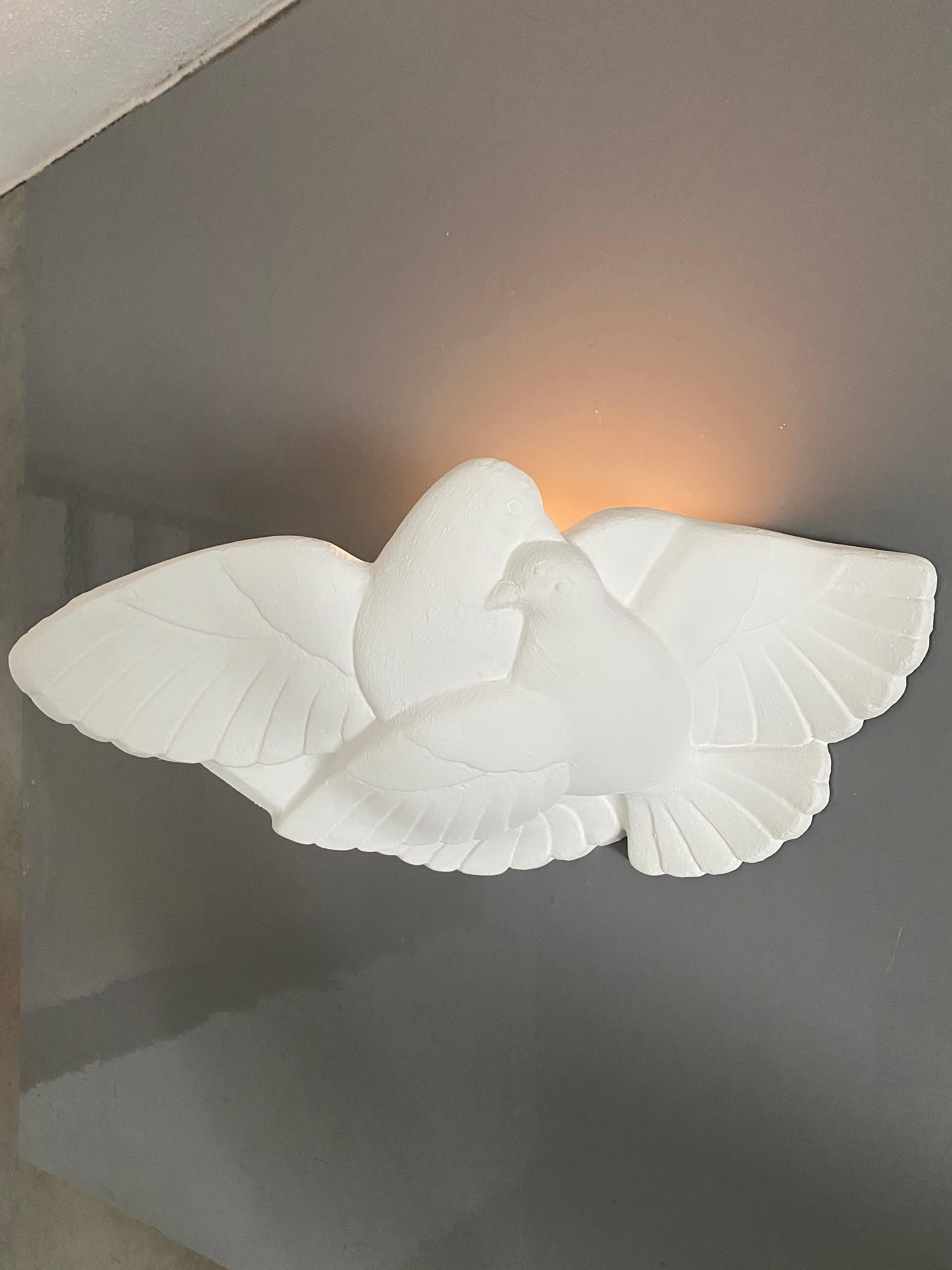Pair of Art Deco White Plaster Sconces Wall Lamps Attr. Adnet, France circa 1935 7