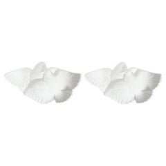 Pair of Art Deco White Plaster Sconces Wall Lamps Attr. Adnet, France circa 1935