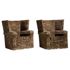 Pair of Art Deco Wingback Armchairs, France circa 1940