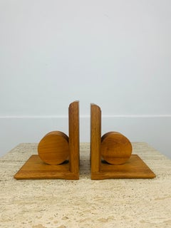 Pair of Art Deco wooden bookends, 1940's, France