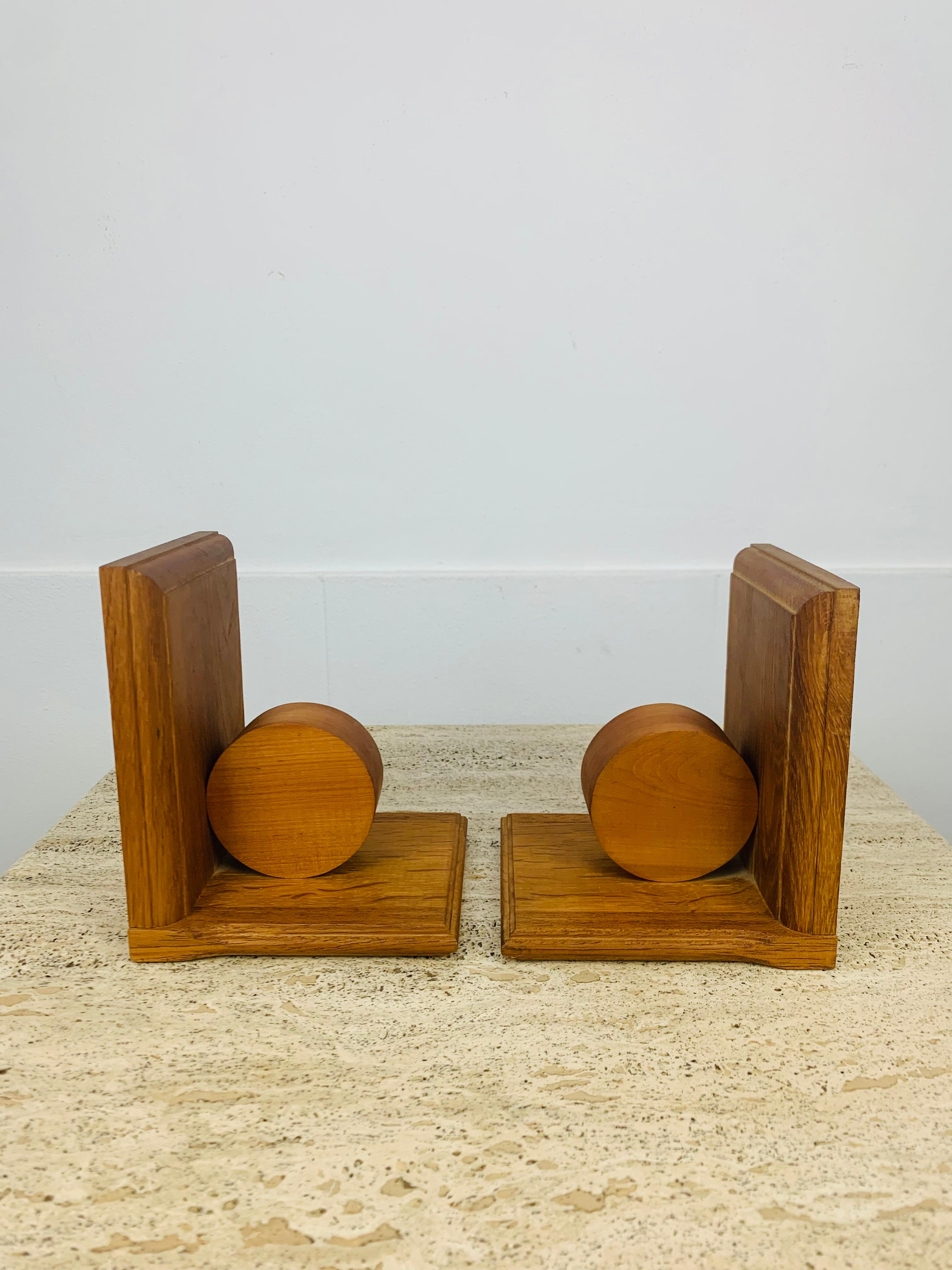 Coppia di fermalibri in legno Art Déco, anni '40, Francia in vendita 2