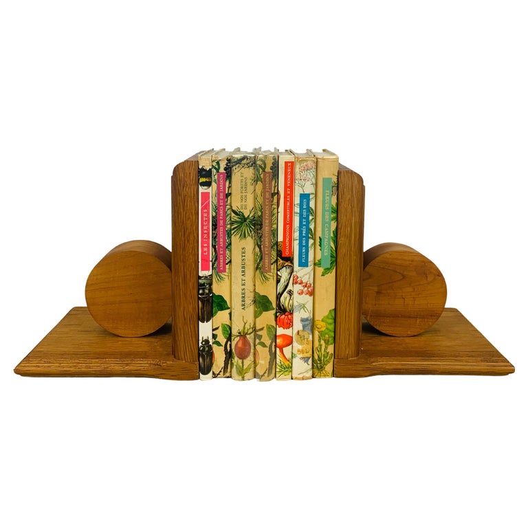 serre livres champignon en bois