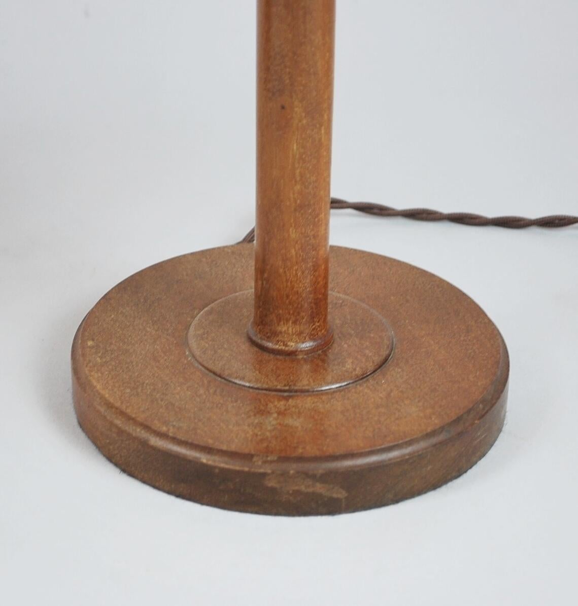 Belgian Pair of Art Deco Wooden Table Lamps, 1940s