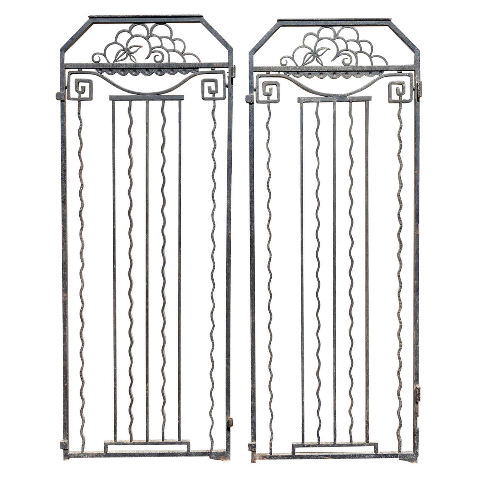 Pair of Art Deco wrought iron doors, circa 1925