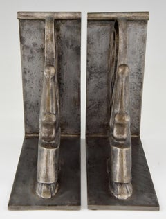 Pair of Art Deco Wrought Iron Pelican Bookends by Edgar Brandt 1924 France