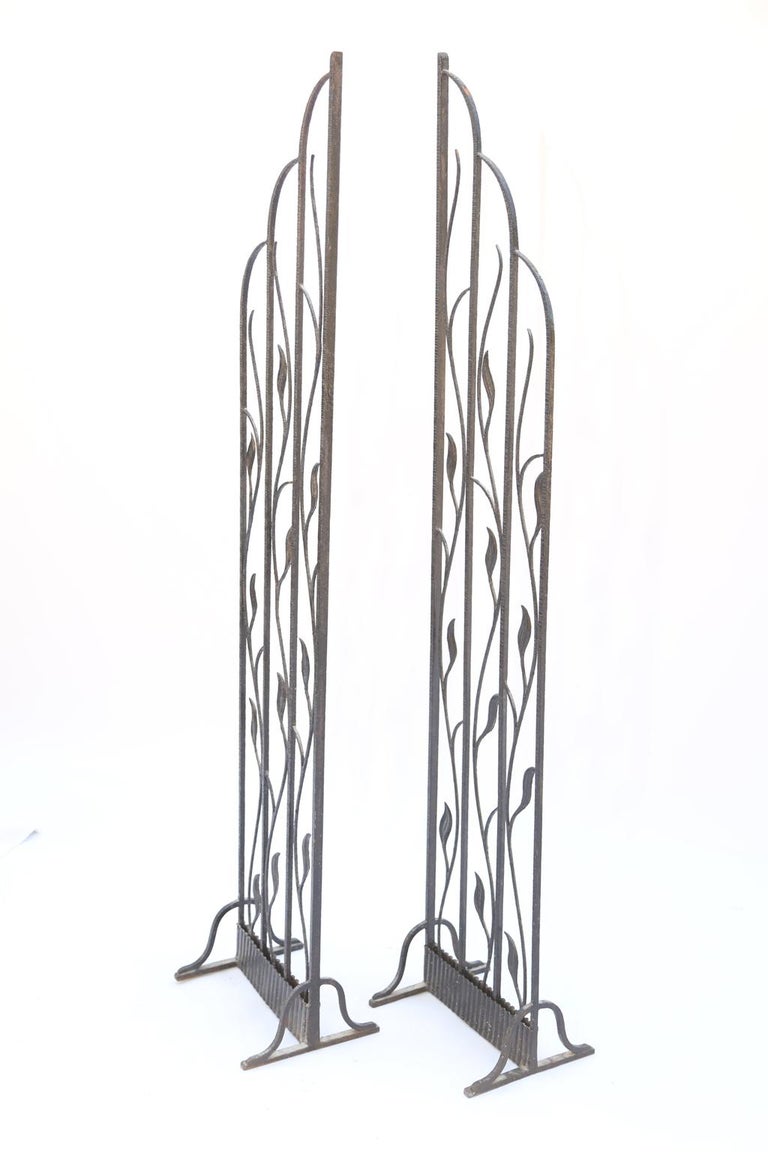 Pair of Art Deco Wrought Iron Room Dividers For Sale at 1stDibs
