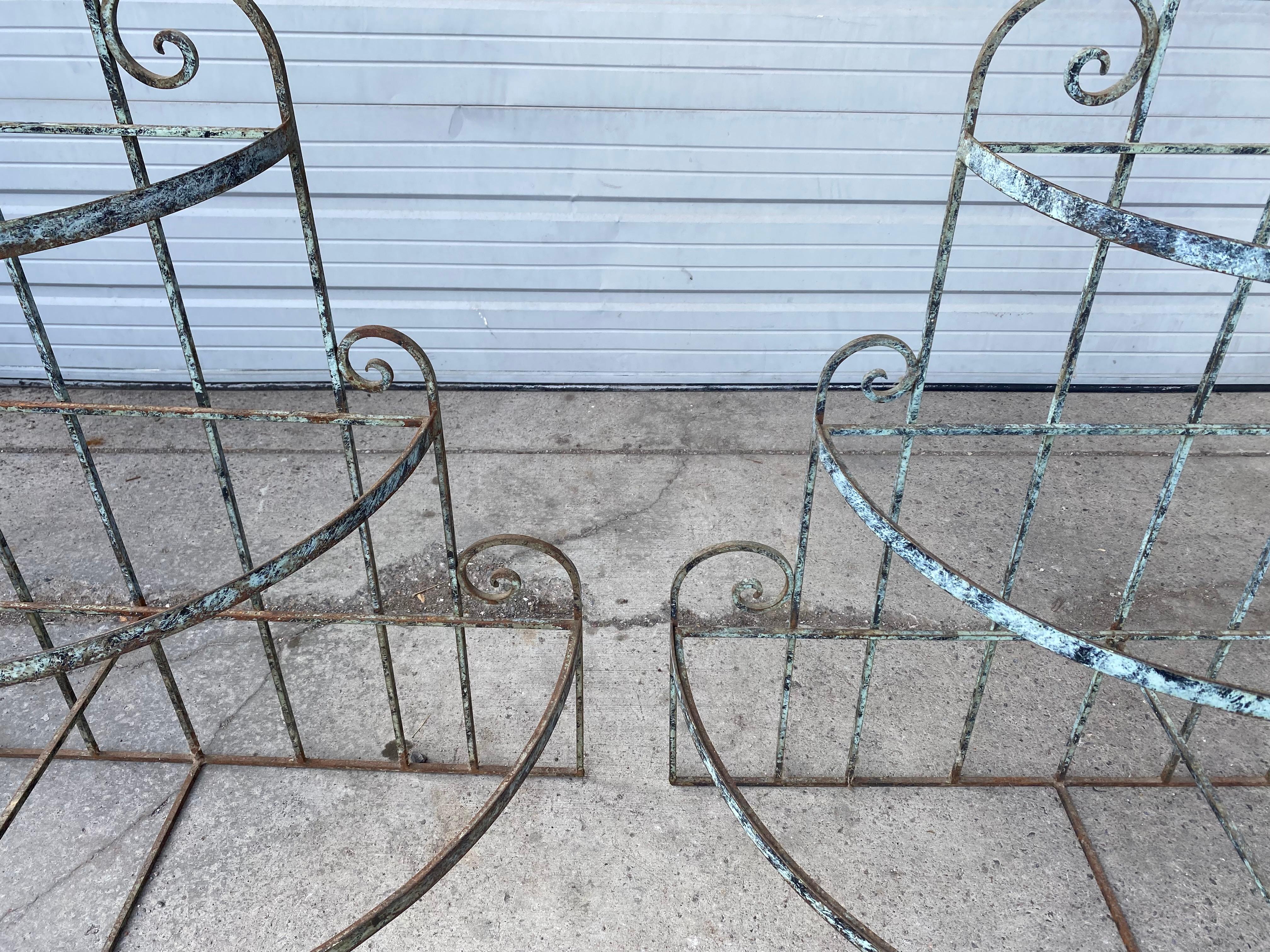 Pair of Art Deco Wrought Iron Store Displays / Stands / Fixtures /Shelves For Sale 4