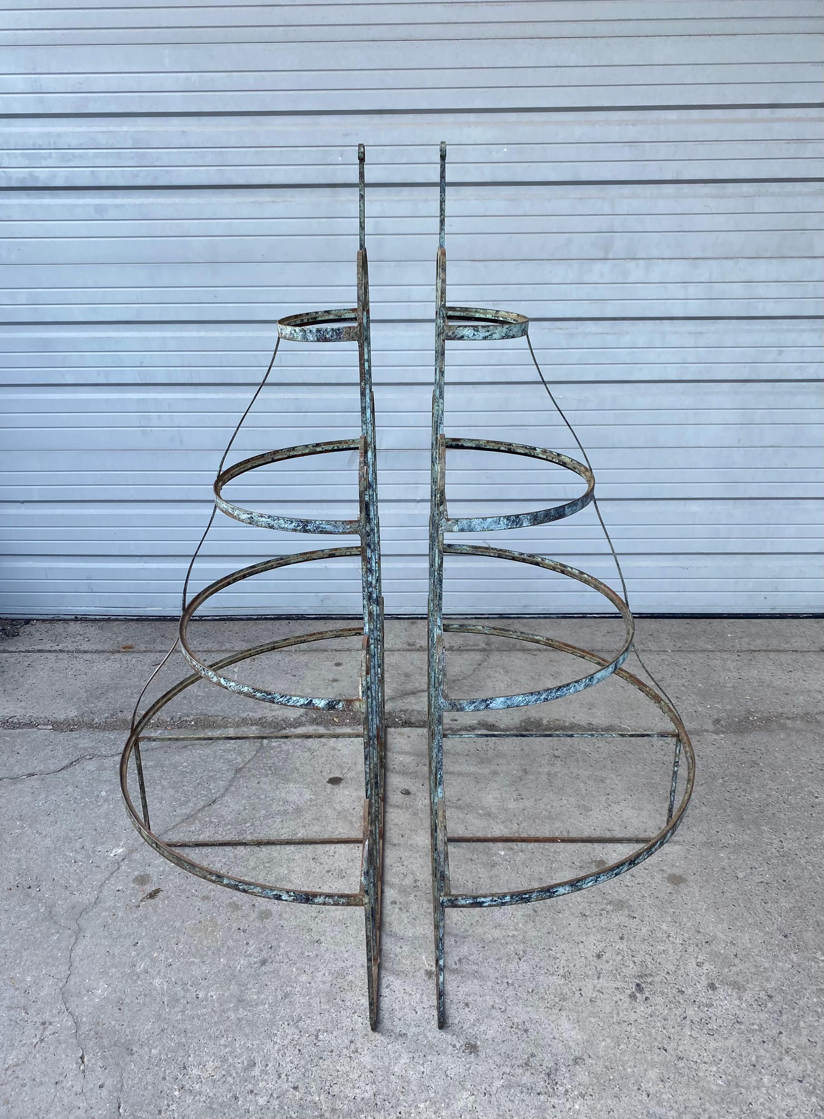 Pair of Art Deco Wrought Iron Store Displays / Stands / Fixtures /Shelves For Sale 5