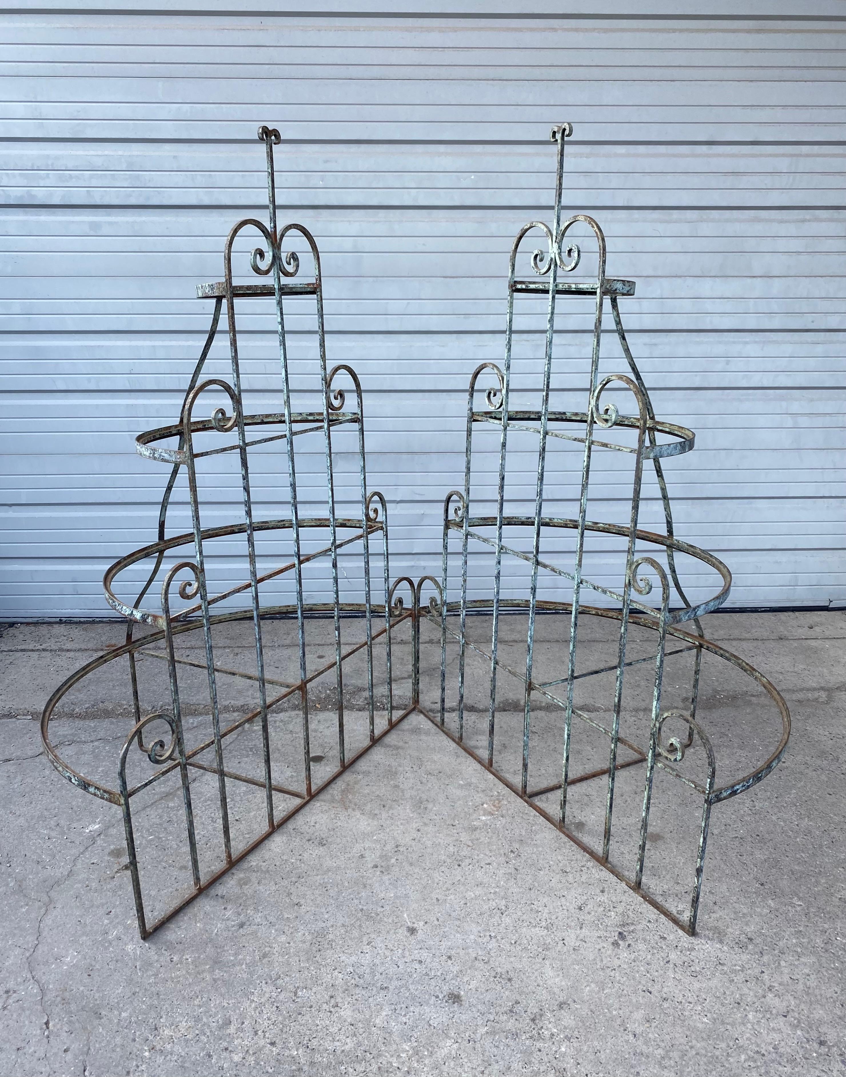 Pair of Art Deco Wrought Iron Store Displays / Stands / Fixtures /Shelves For Sale 7