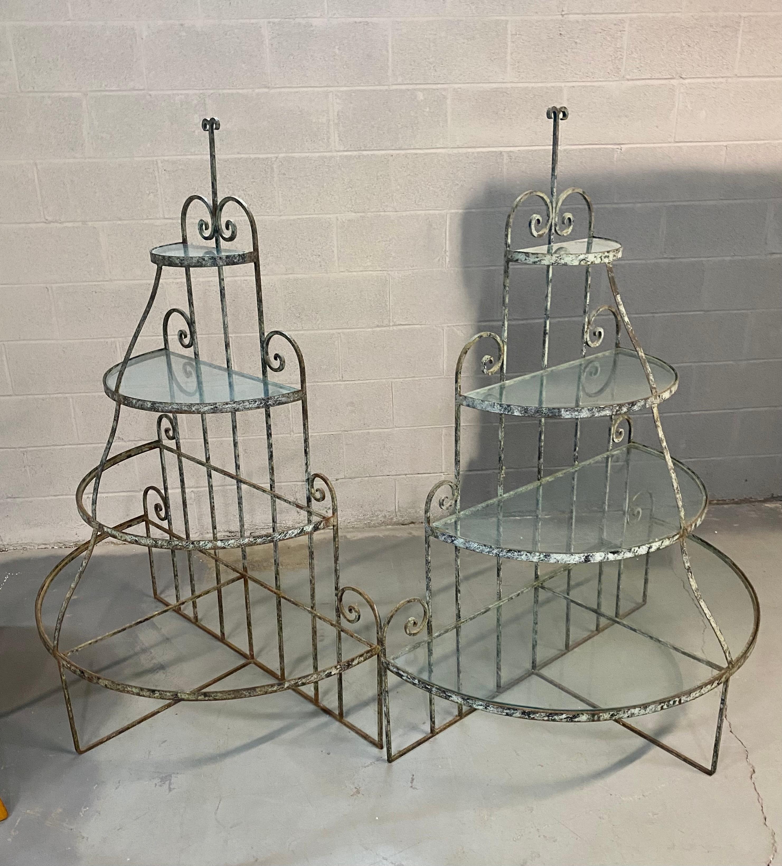 Mid-20th Century Pair of Art Deco Wrought Iron Store Displays / Stands / Fixtures /Shelves For Sale