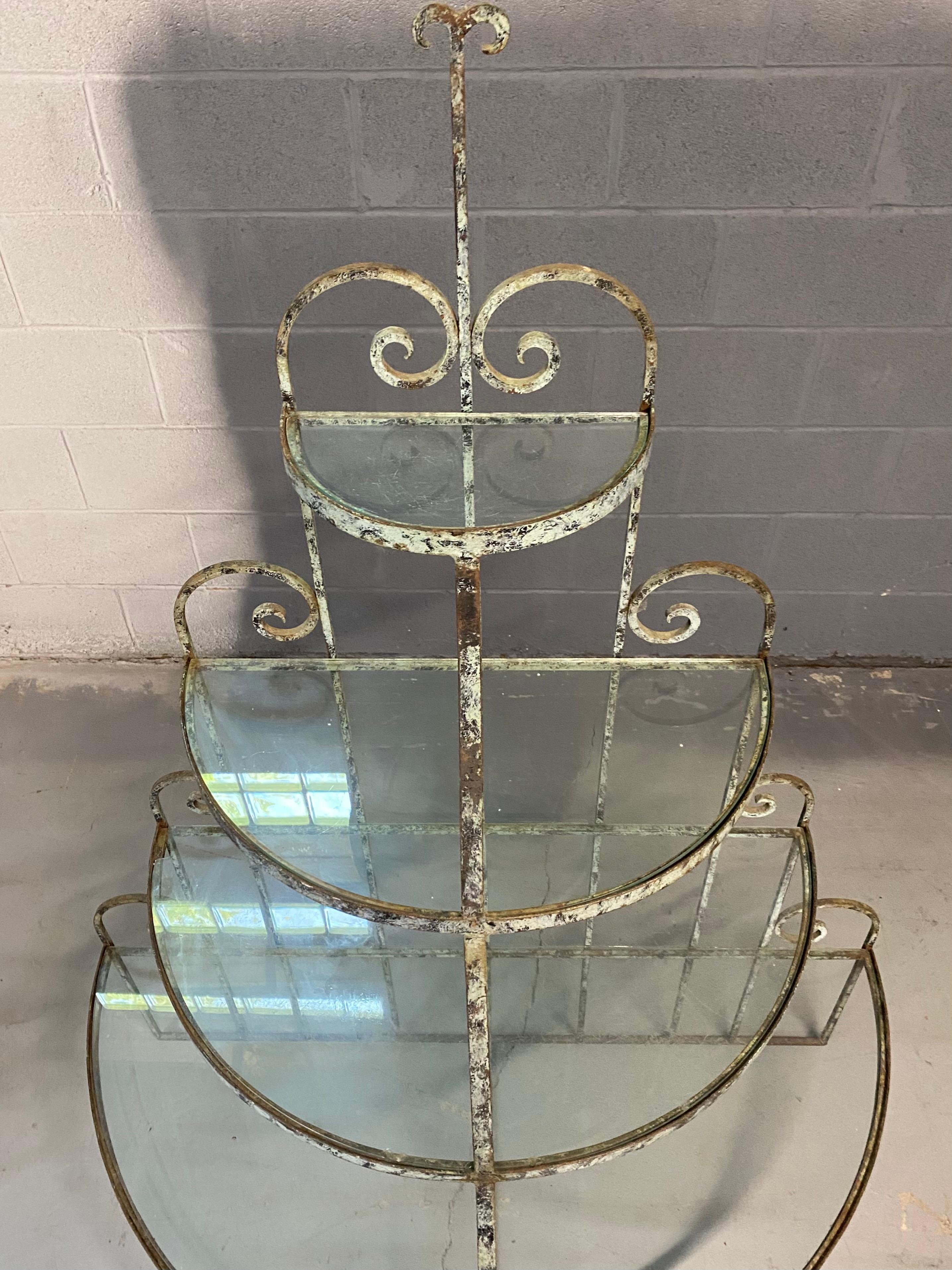 Pair of Art Deco Wrought Iron Store Displays / Stands / Fixtures /Shelves For Sale 1