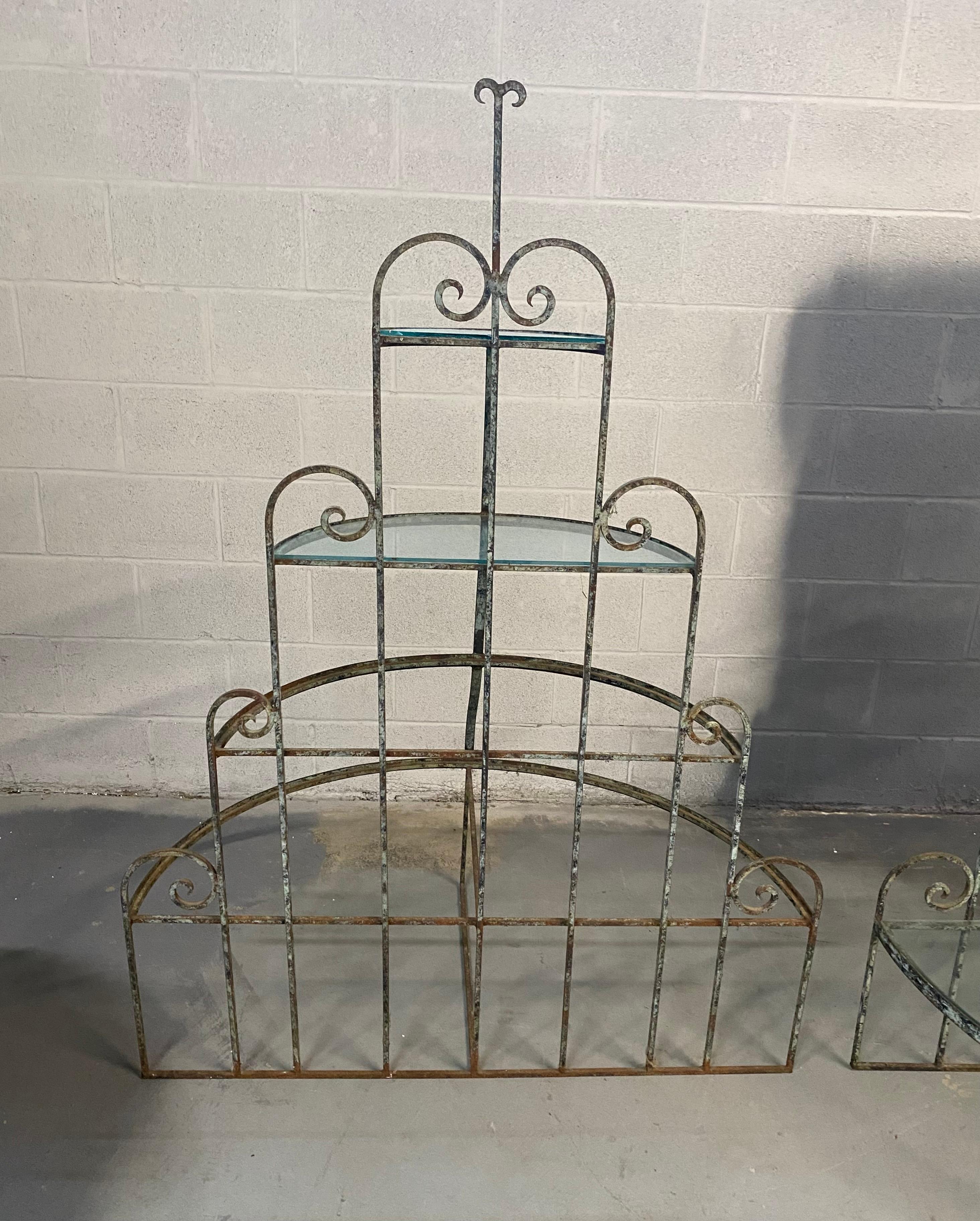 Pair of Art Deco Wrought Iron Store Displays / Stands / Fixtures /Shelves For Sale 2