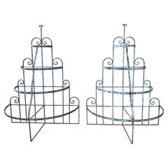 Pair of Art Deco Wrought Iron Store Displays / Stands / Fixtures /Shelves